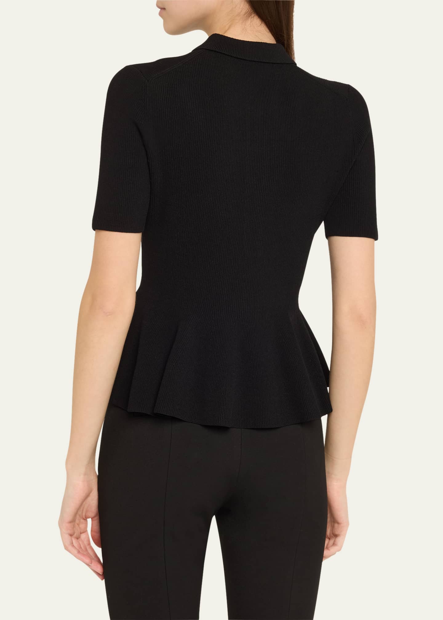 ASHLYN Milo Polo Peplum Half-Sleeve Top Image 3 of 5