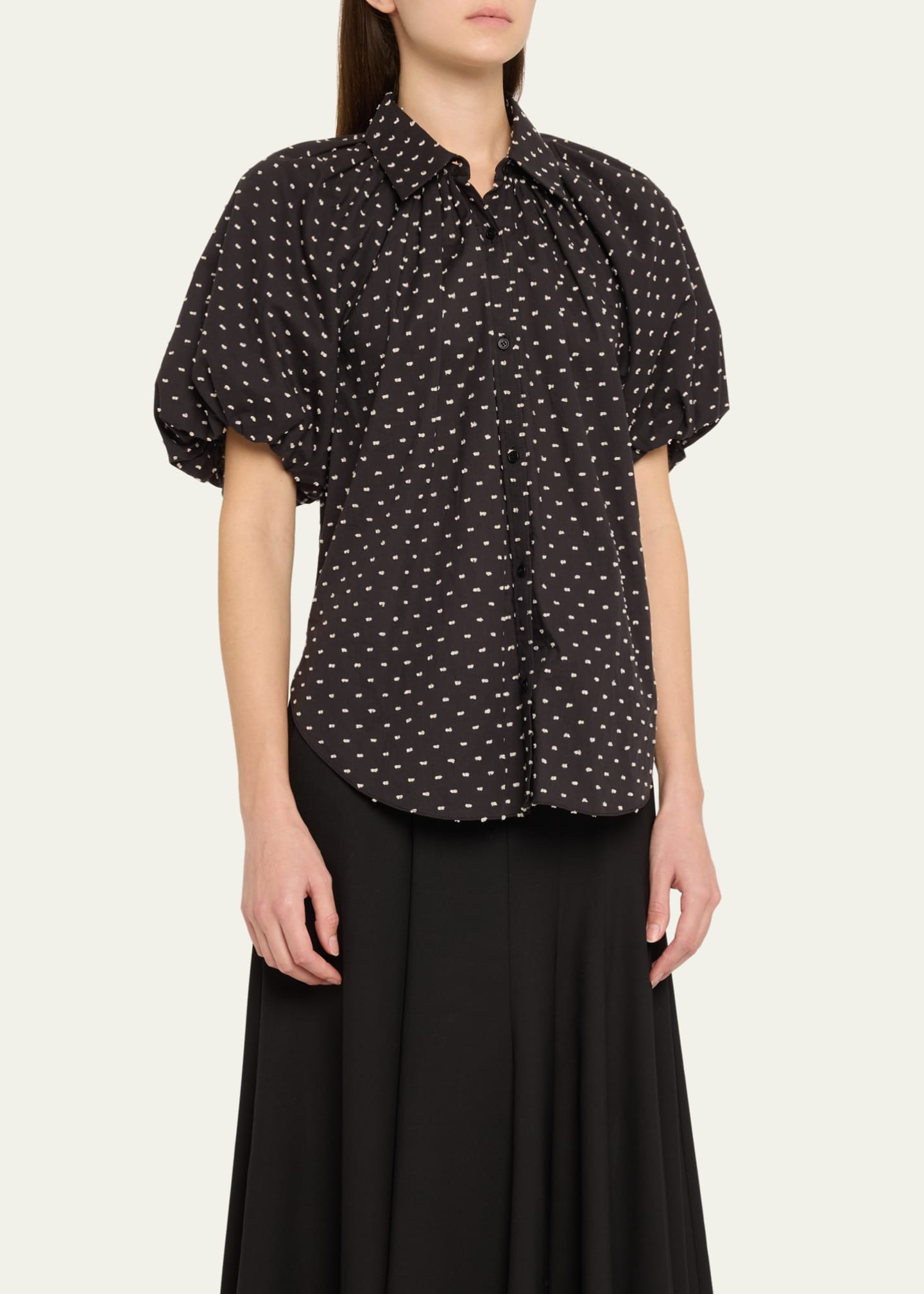 Charlier Printed Balloon-Sleeve Blouse