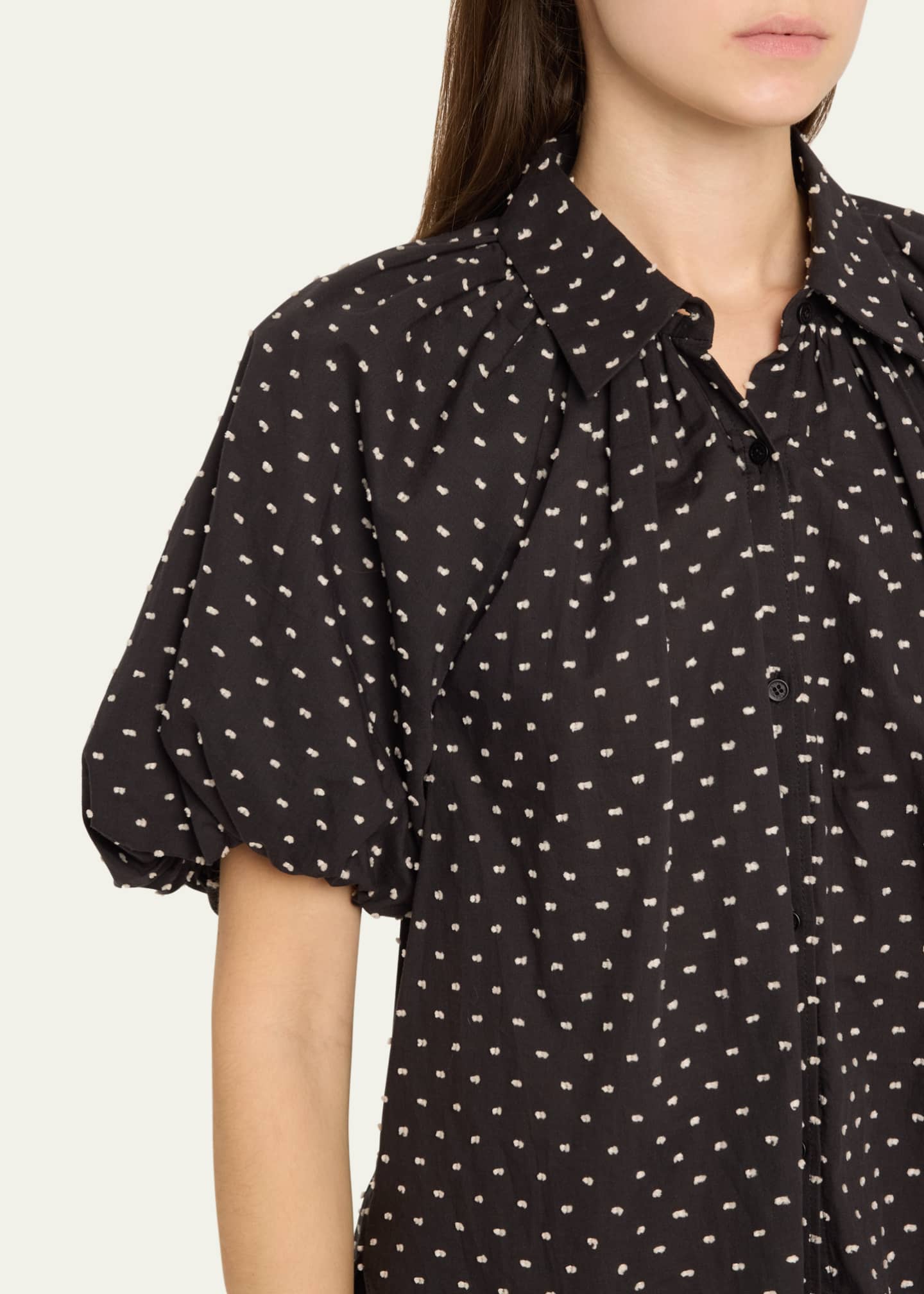 Charlier Printed Balloon-Sleeve Blouse