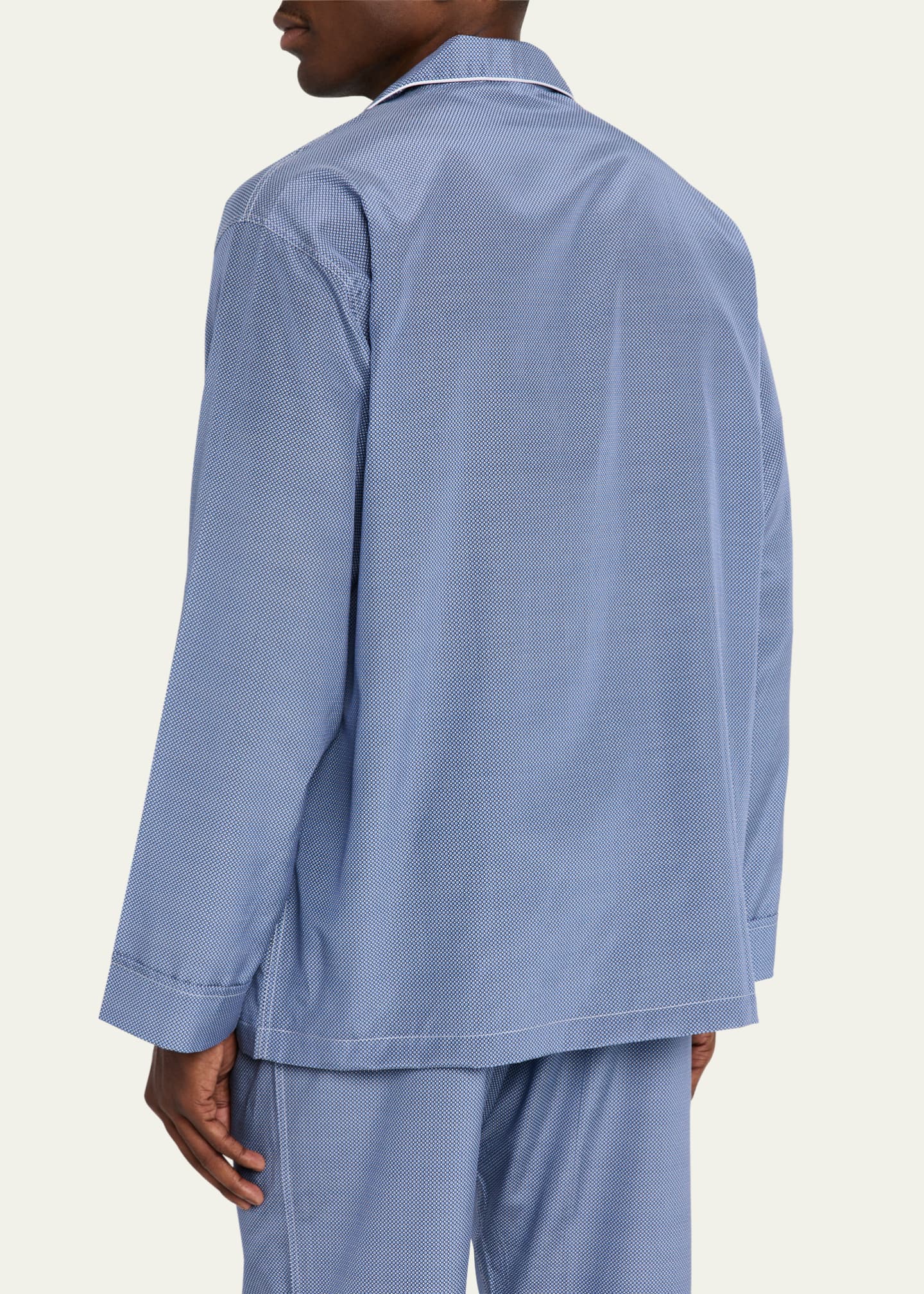 Emanuele Maffeis Men's Twins Cotton and Silk Long Pajama Set Image 3 of 5