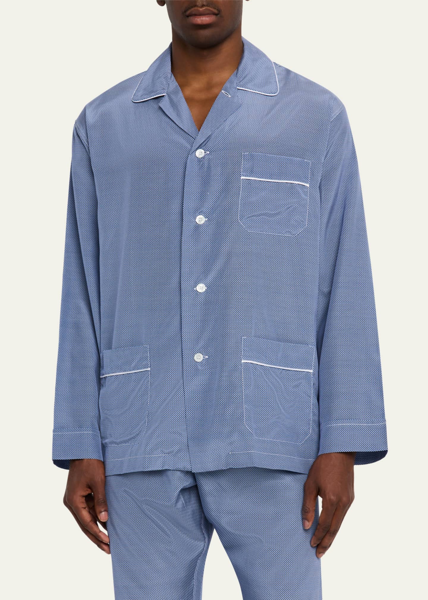 Emanuele Maffeis Men's Twins Cotton and Silk Long Pajama Set Image 4 of 5