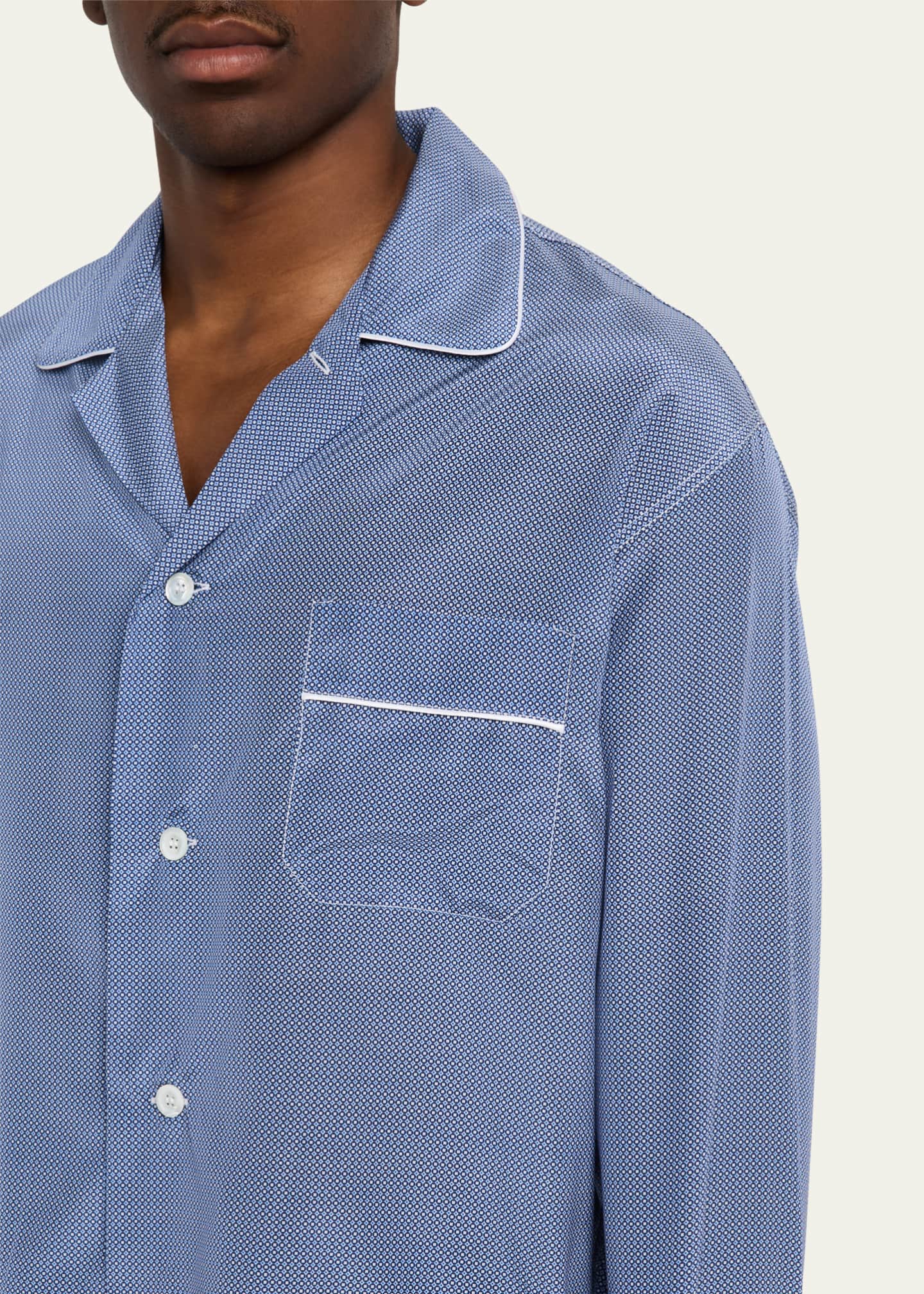 Emanuele Maffeis Men's Twins Cotton and Silk Long Pajama Set Image 5 of 5