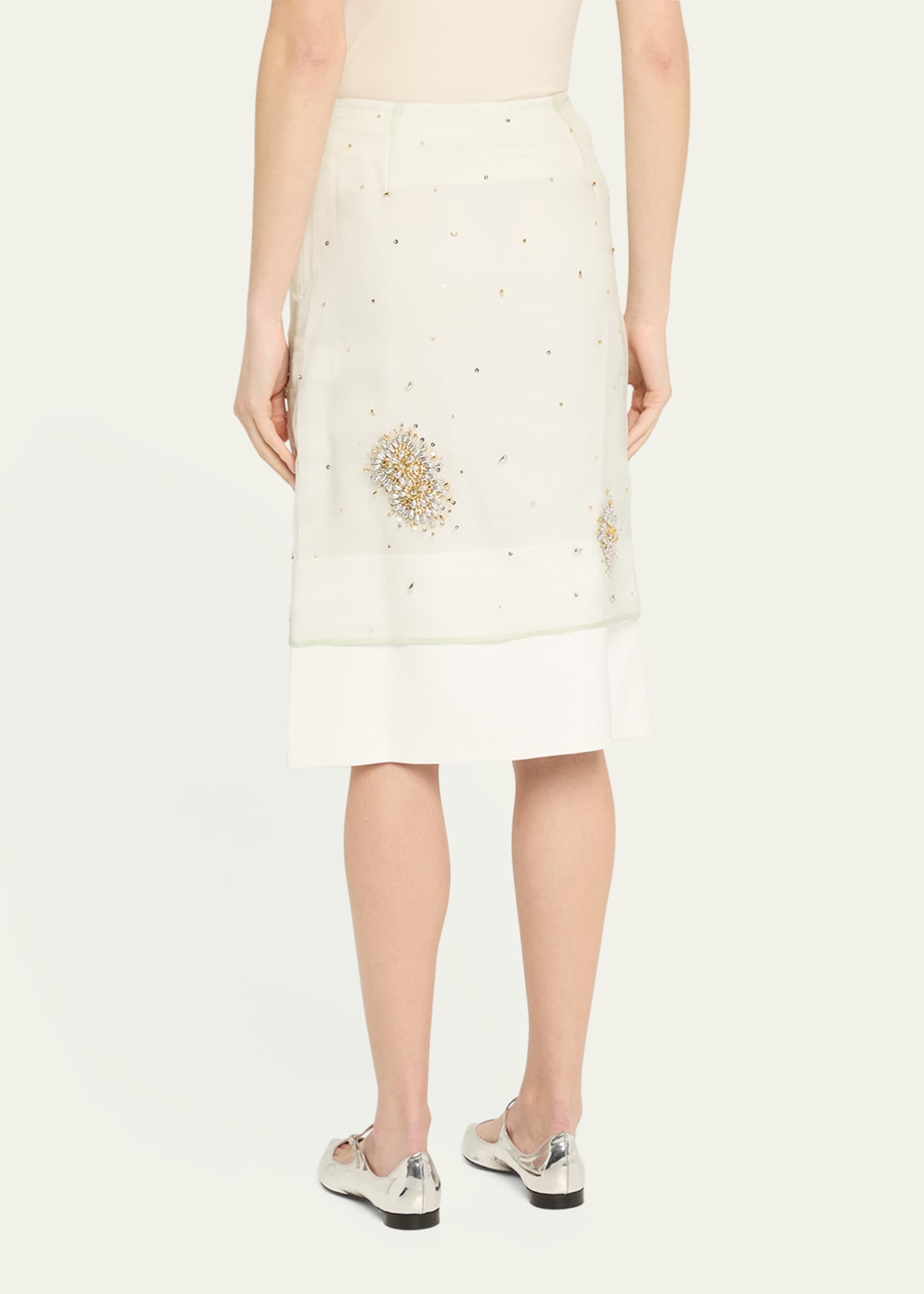 Wales Bonner Beaded Organza Triumph Midi Skirt Image 3 of 5