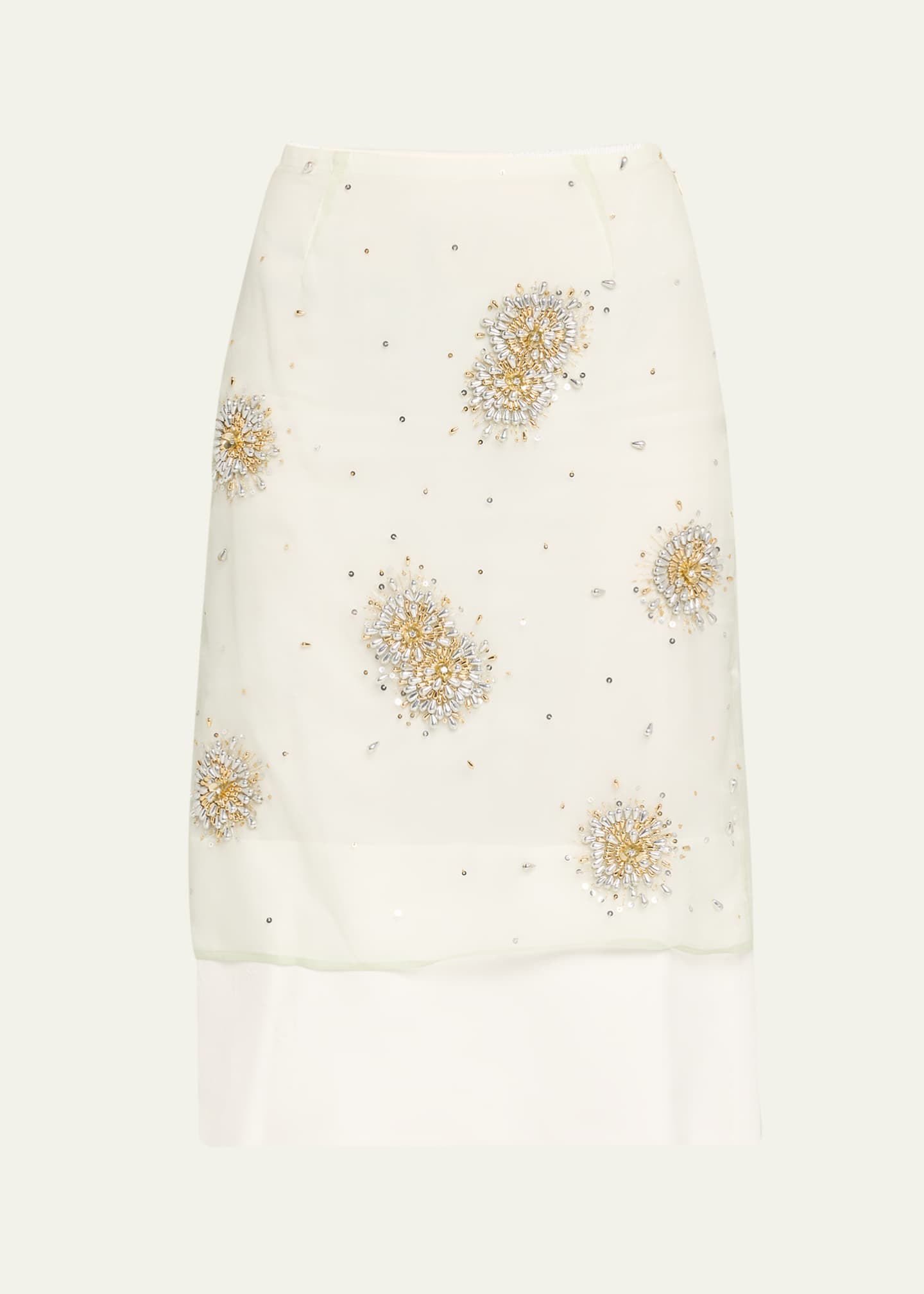 Wales Bonner Beaded Organza Triumph Midi Skirt Image 1 of 5