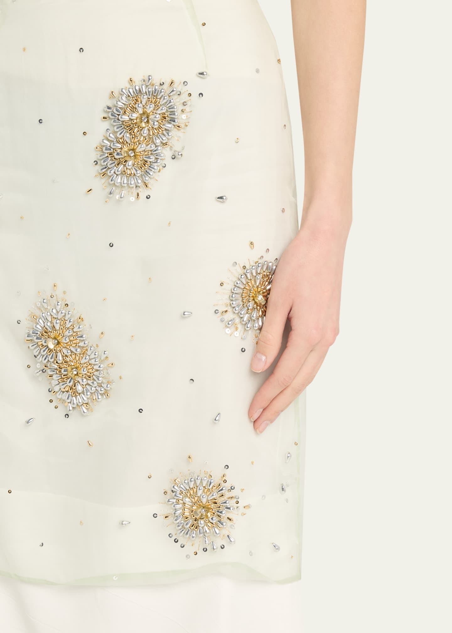 Wales Bonner Beaded Organza Triumph Midi Skirt Image 5 of 5