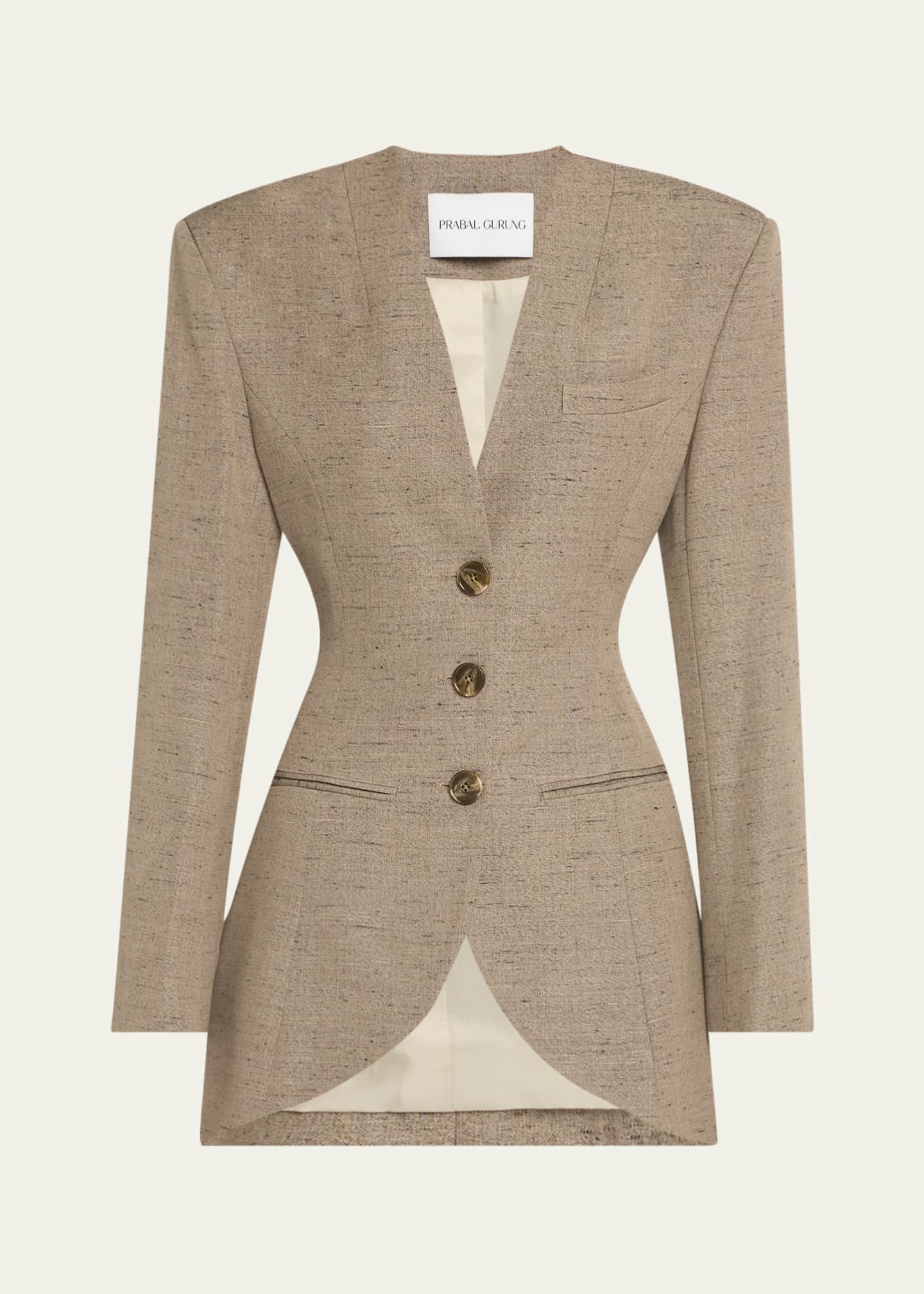 Prabal Gurung Sherwani Curved Hem Jacket Image 1 of 5