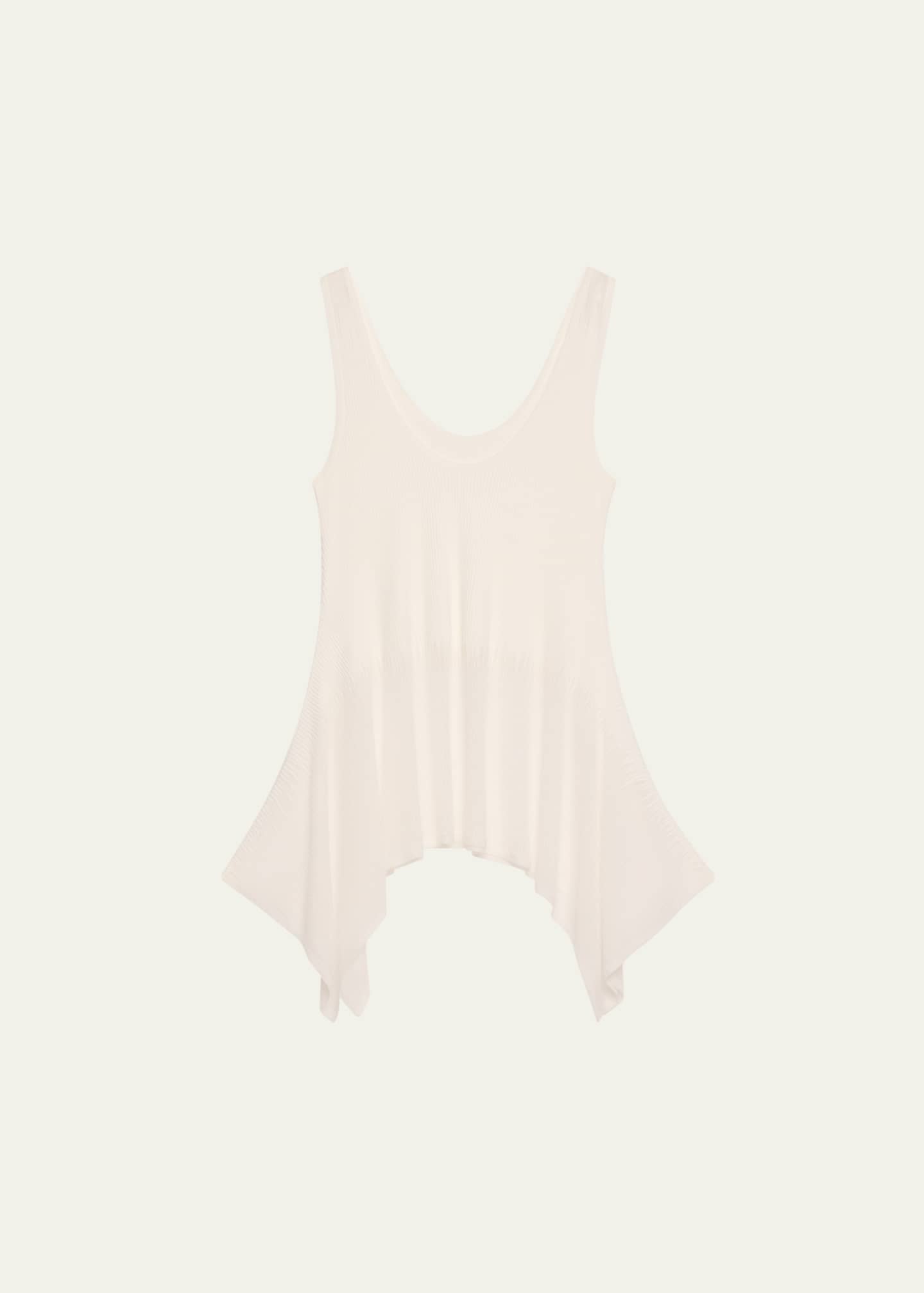 Prabal Gurung Sheer Opaque Intarsia Peplum Tank Top Image 1 of 5