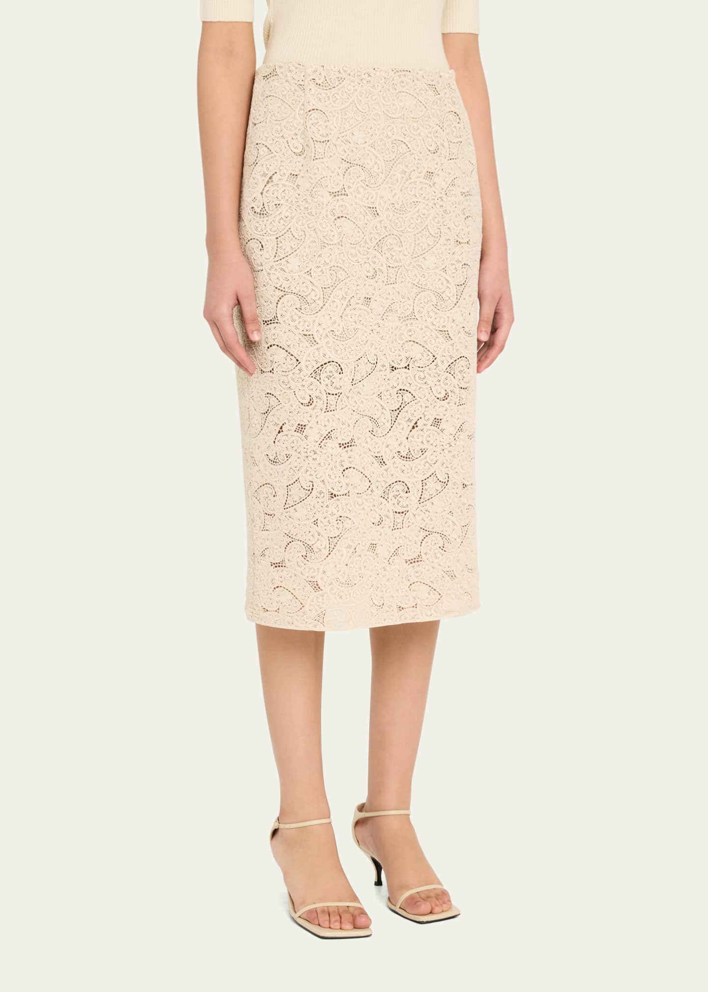 Prabal Gurung Lace Midi Pencil Skirt Image 4 of 5
