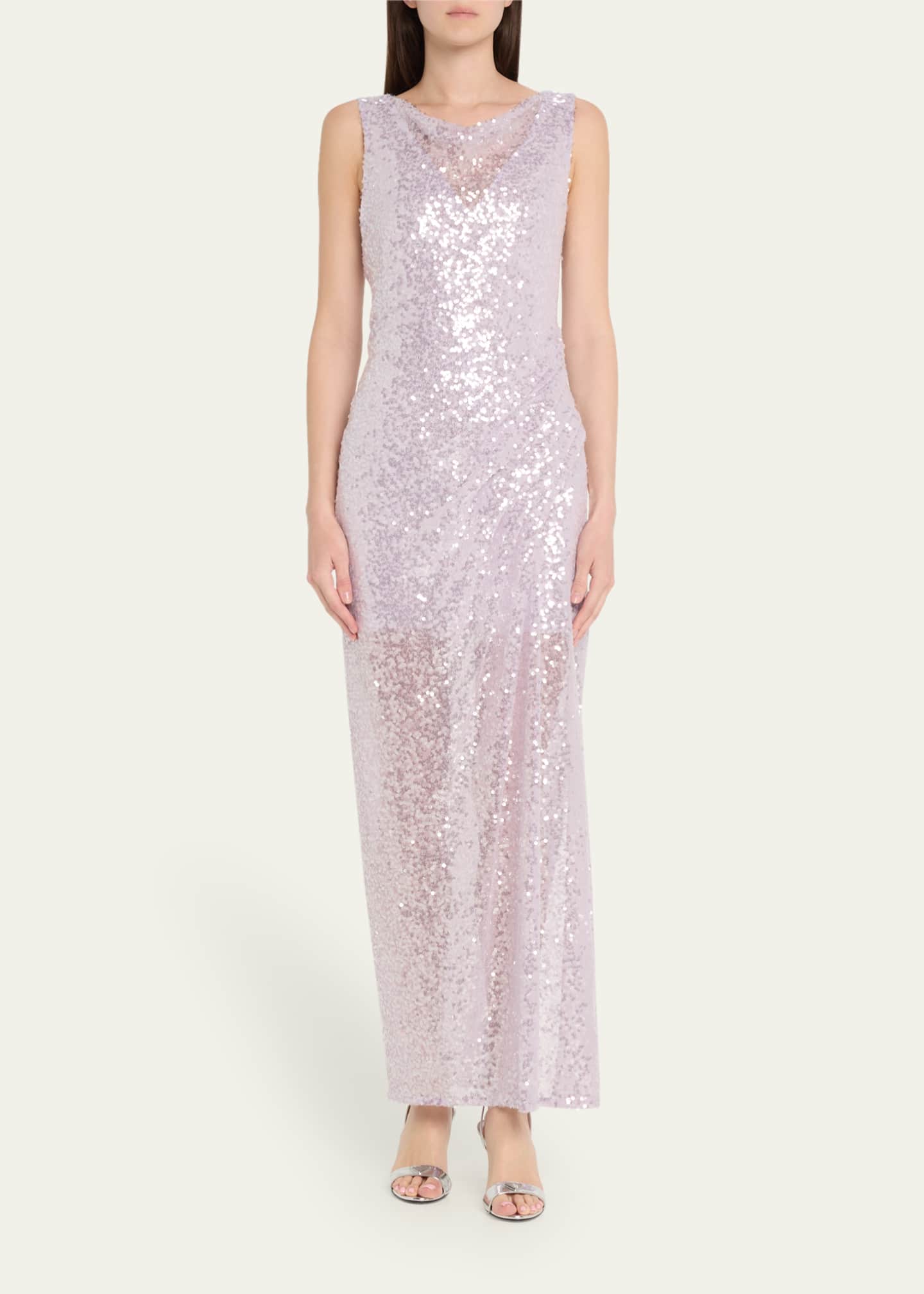 Prabal Gurung Sequined Side Riched Gown Image 2 of 5