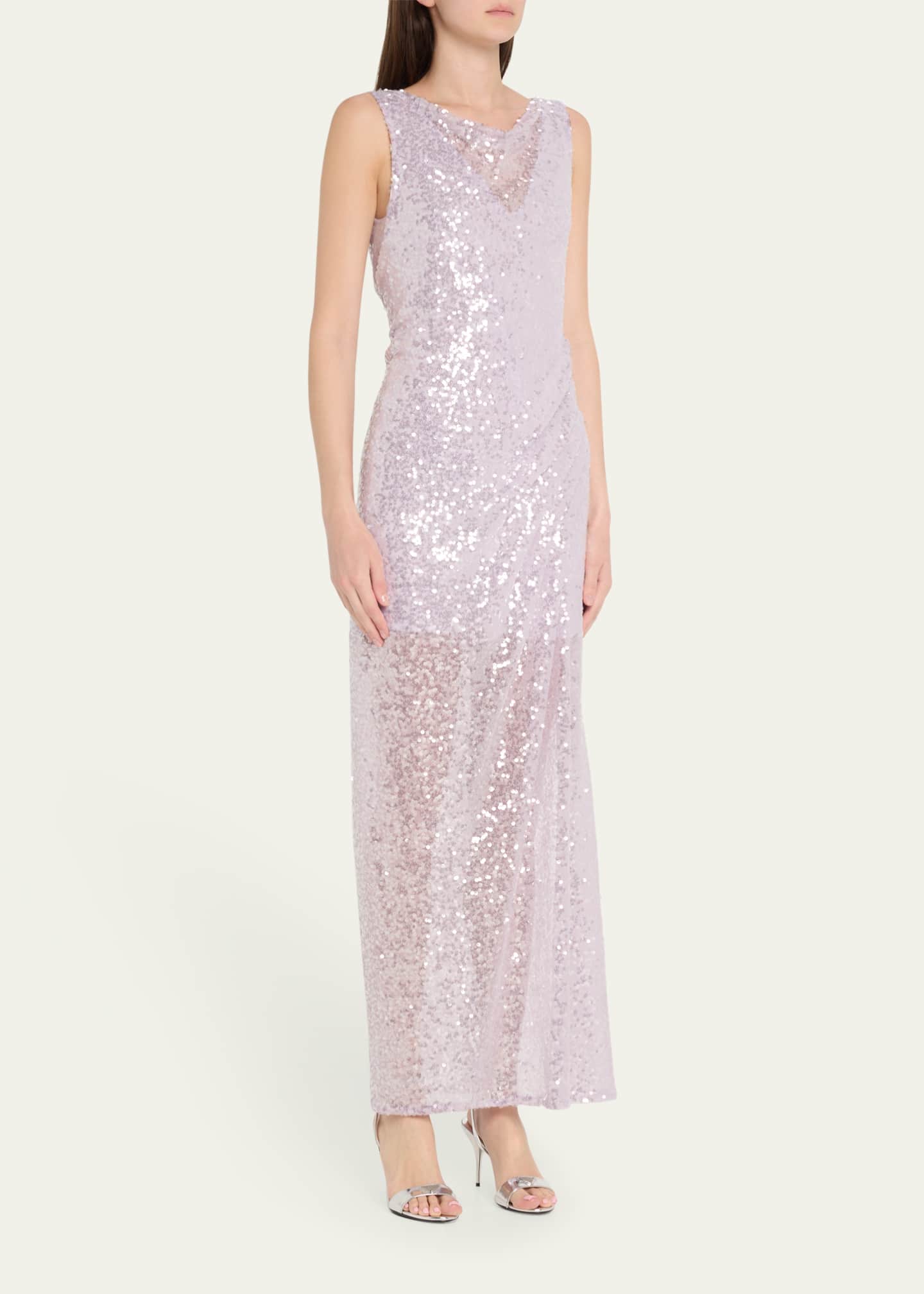Prabal Gurung Sequined Side Riched Gown Image 4 of 5
