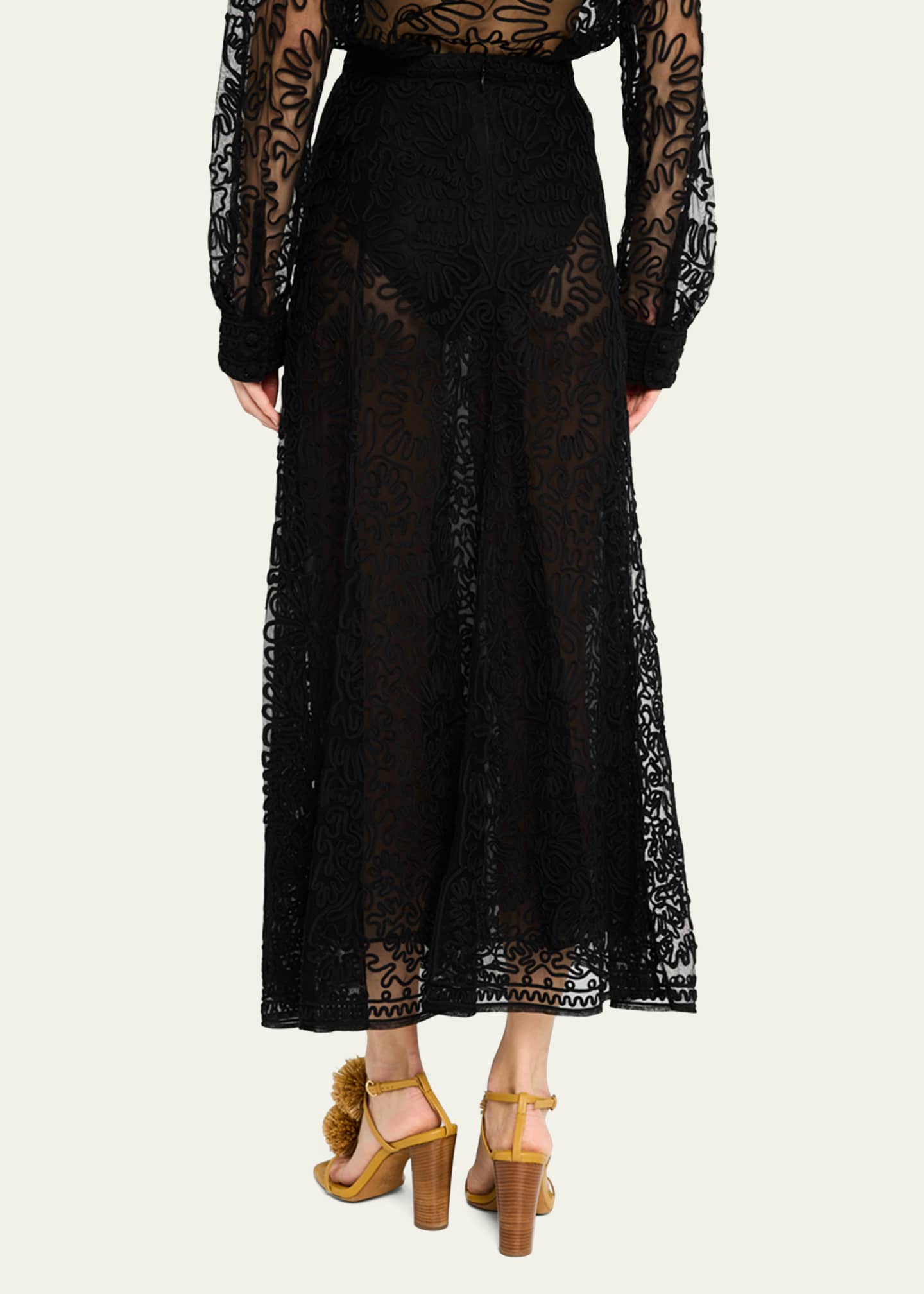 Ulla Johnson Katja Sheer Embroidered Skirt Image 3 of 5