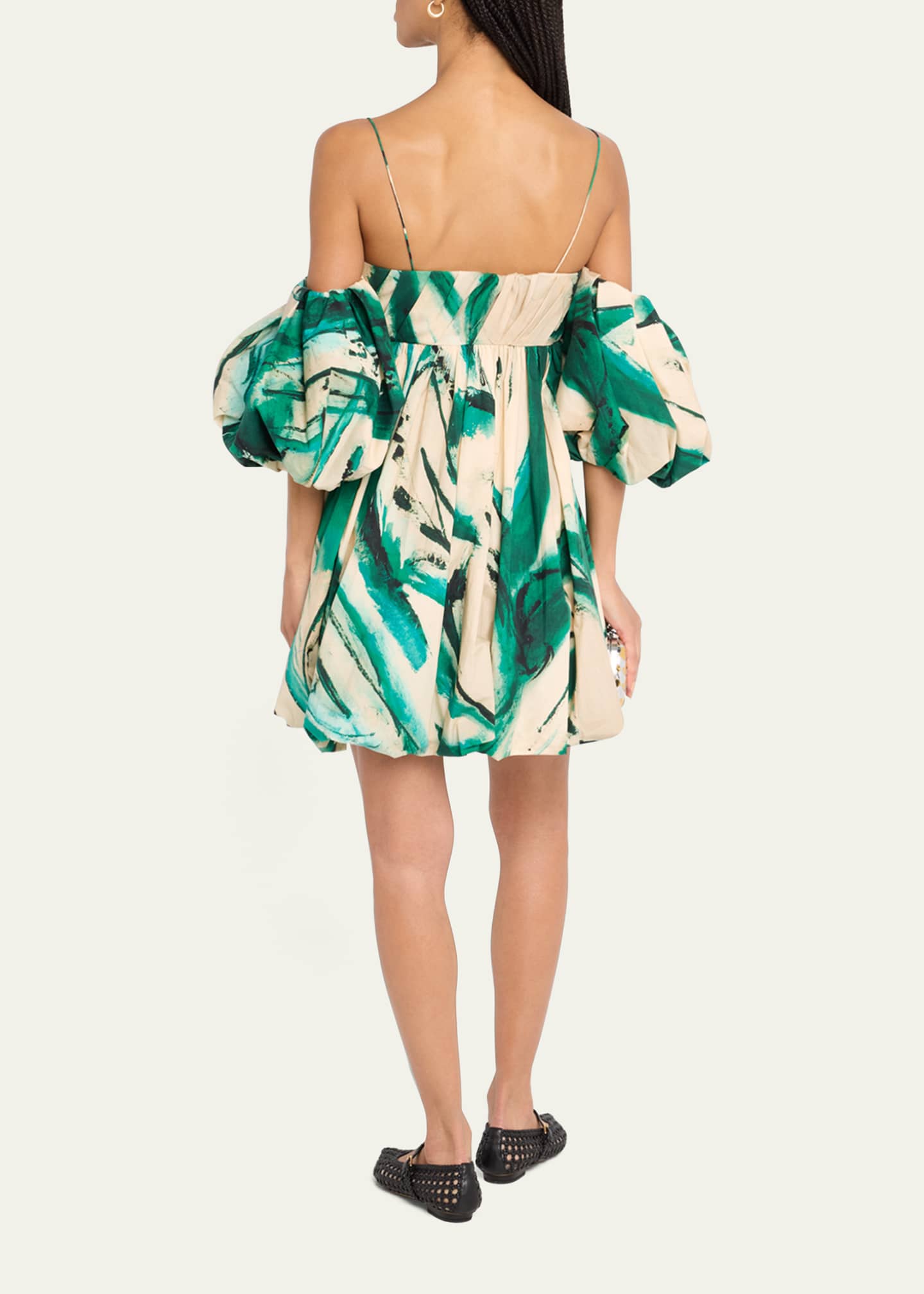 Ulla Johnson UJ x Lee Krasner Hartigan Portrait in Green Mini Dress Image 3 of 5