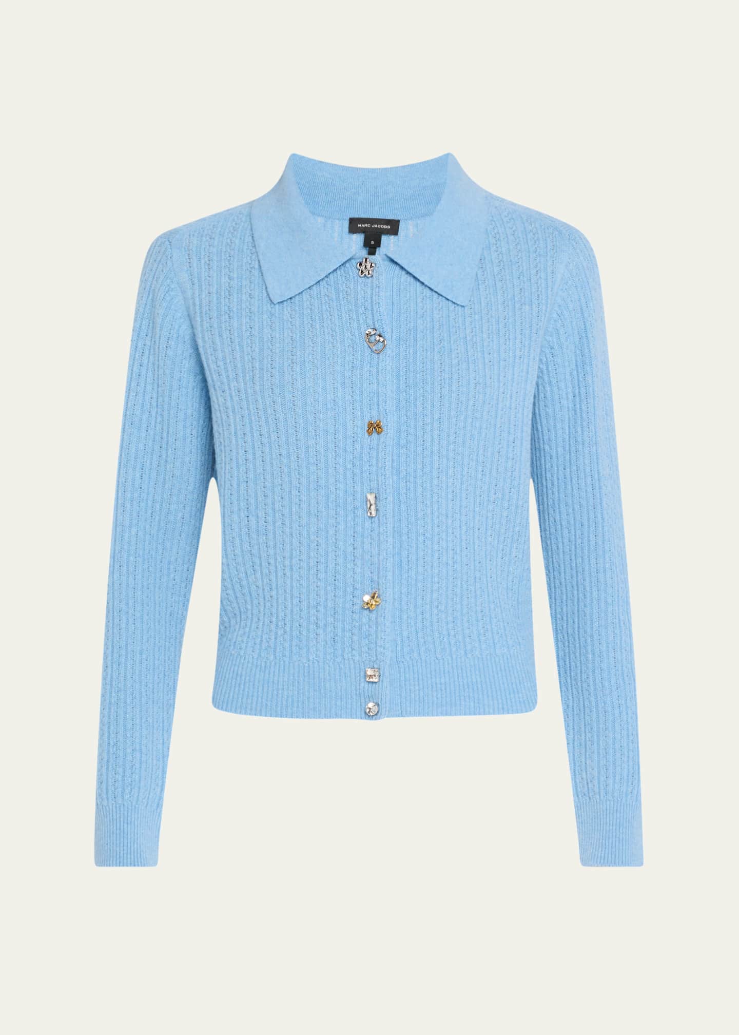 Marc Jacobs Charm Wool-Cashmere Cable Knit Cardigan Image 1 of 5