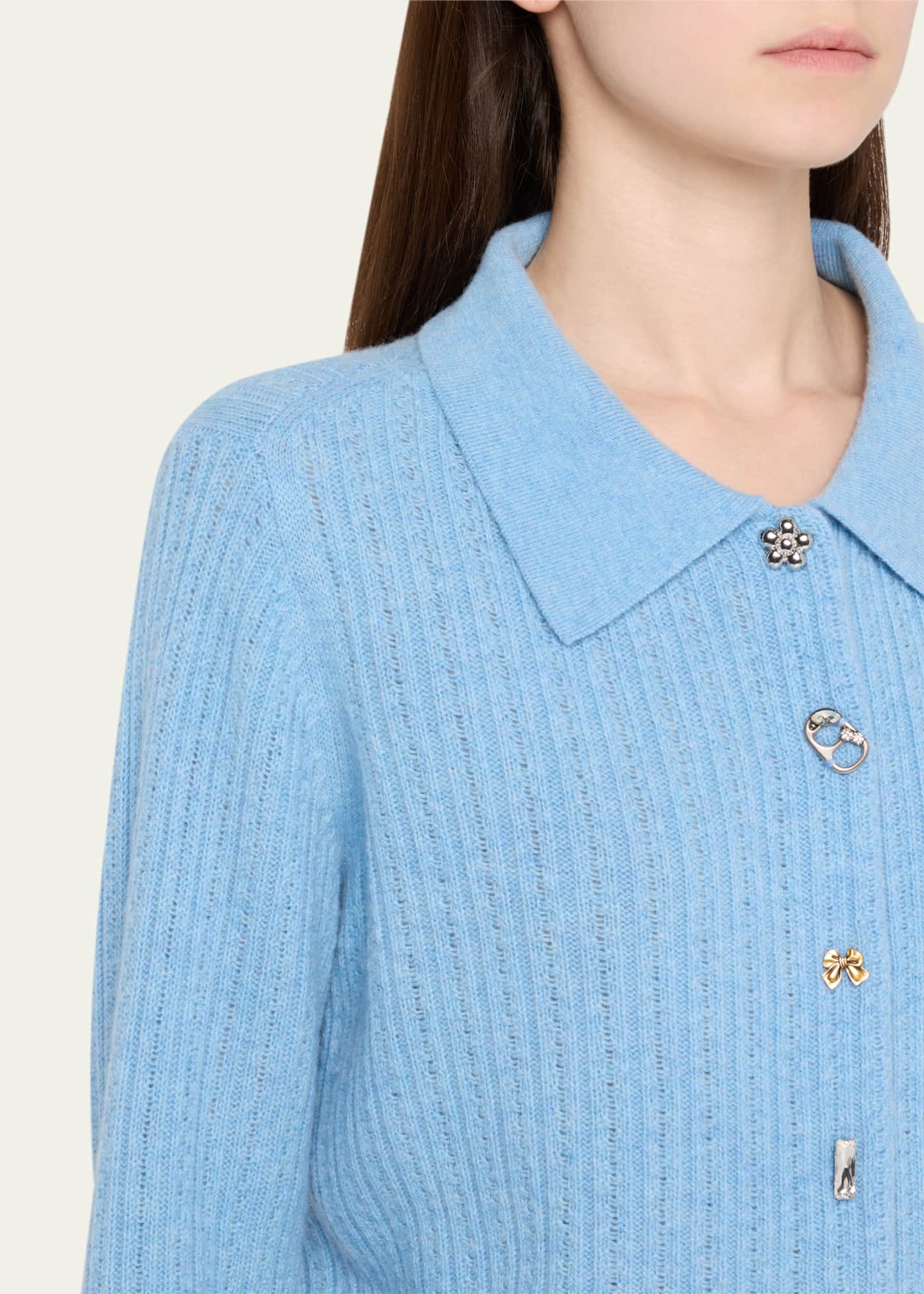 Marc Jacobs Charm Wool-Cashmere Cable Knit Cardigan Image 5 of 5