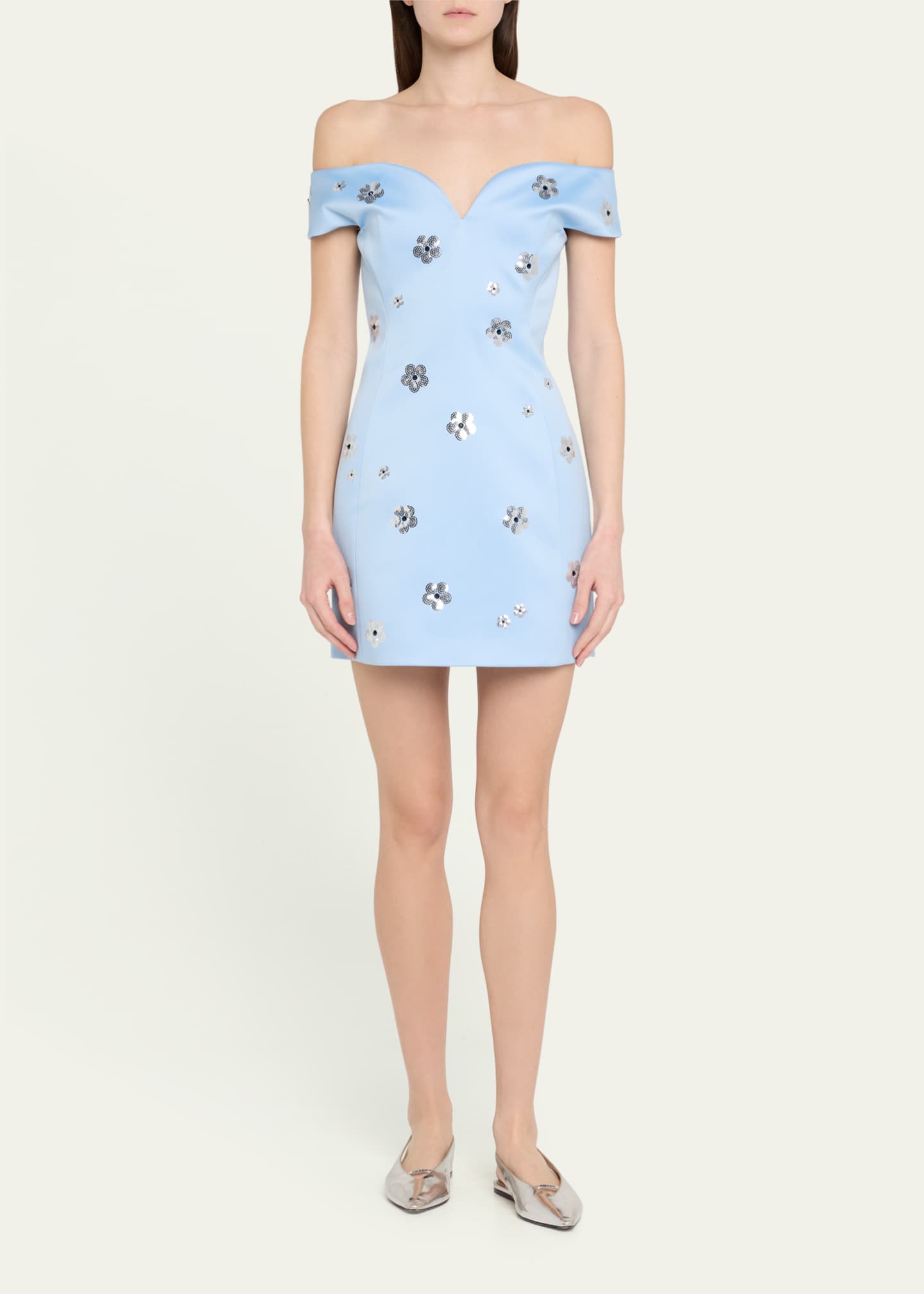Marc Jacobs Daisy Sequined Off-The-Shoulder Mini Dress Image 2 of 5