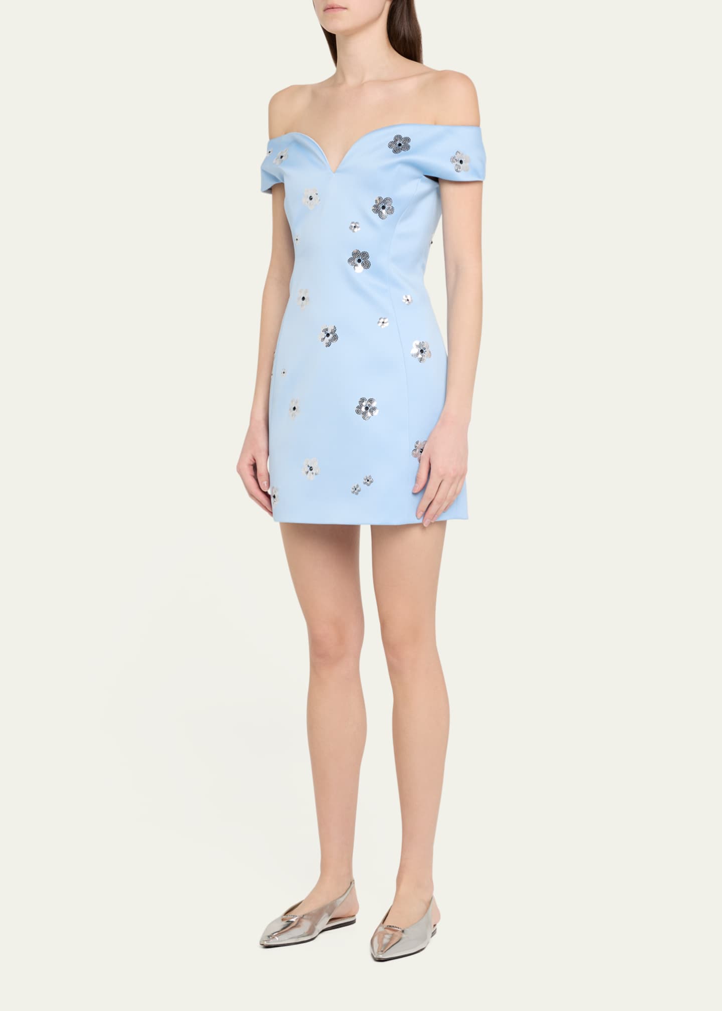 Marc Jacobs Daisy Sequined Off-The-Shoulder Mini Dress Image 4 of 5