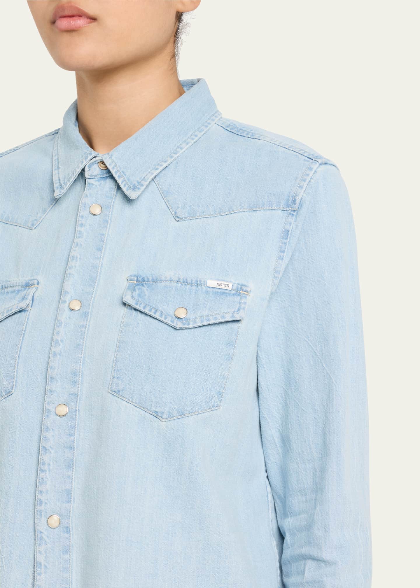 MOTHER The Super Ex Crop Step Fray Shirt Image 5 of 5