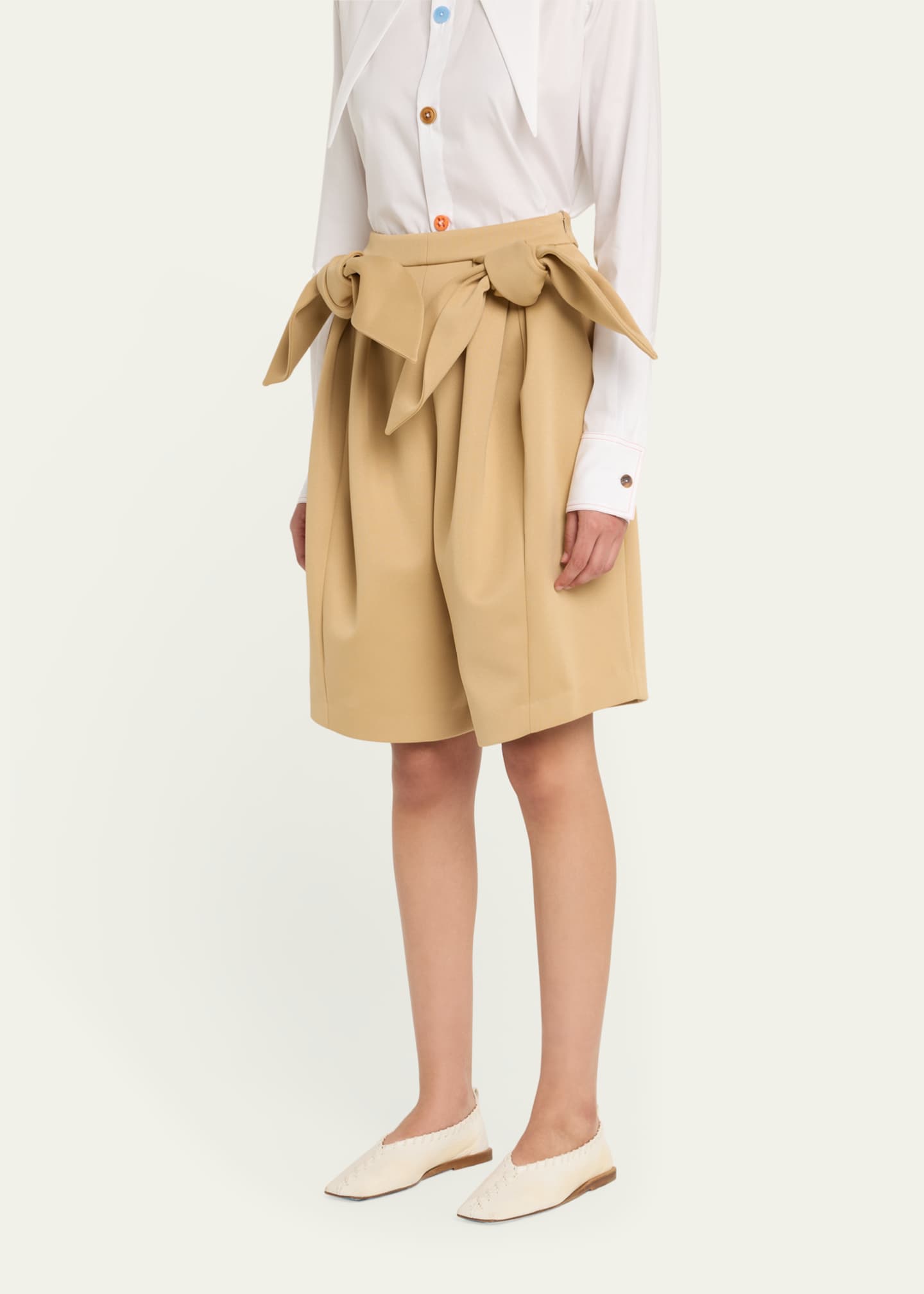 Clair Canvas Shorts with Bows