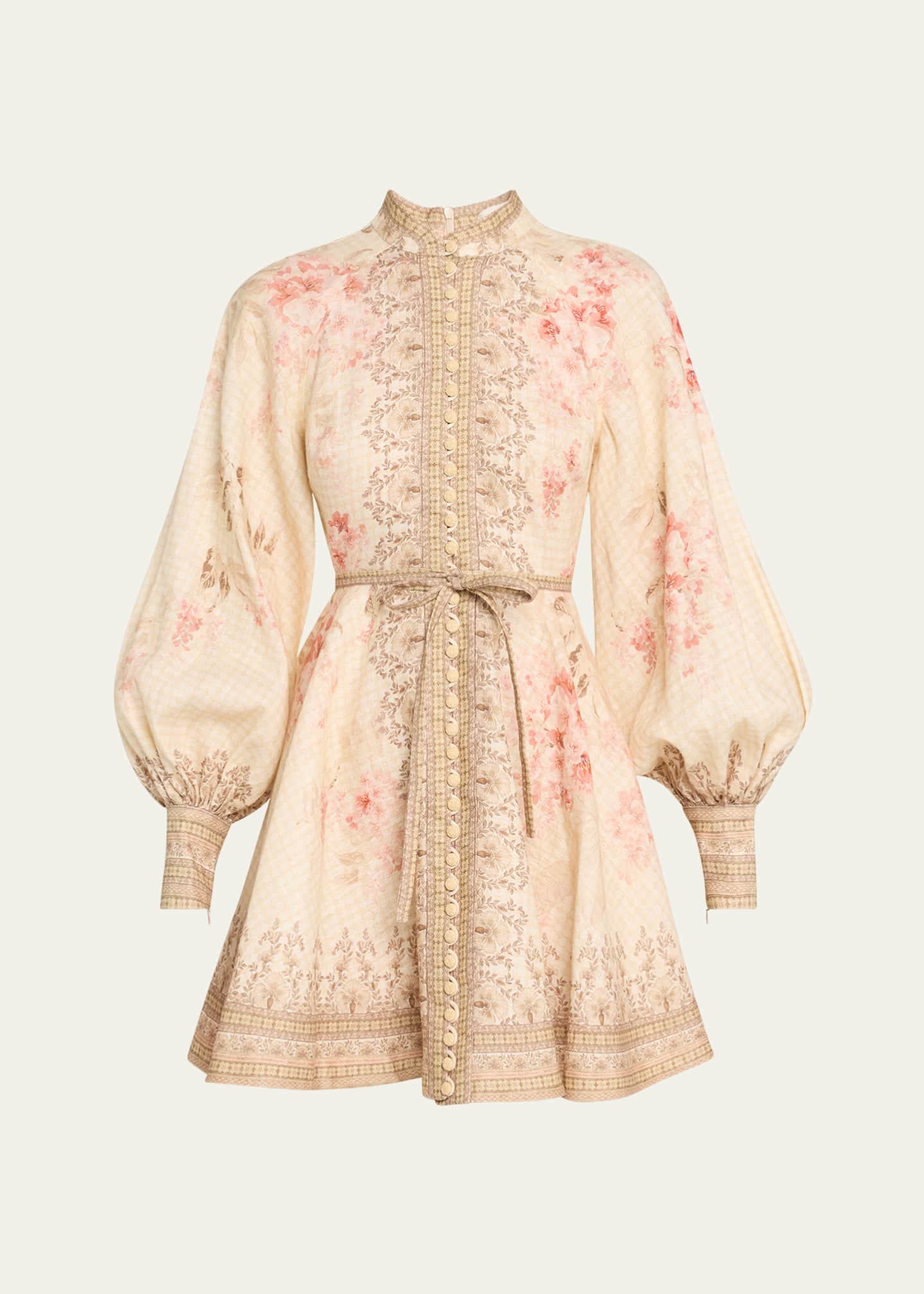 Zimmermann Illuminate Buttoned Mini Dress Image 1 of 5