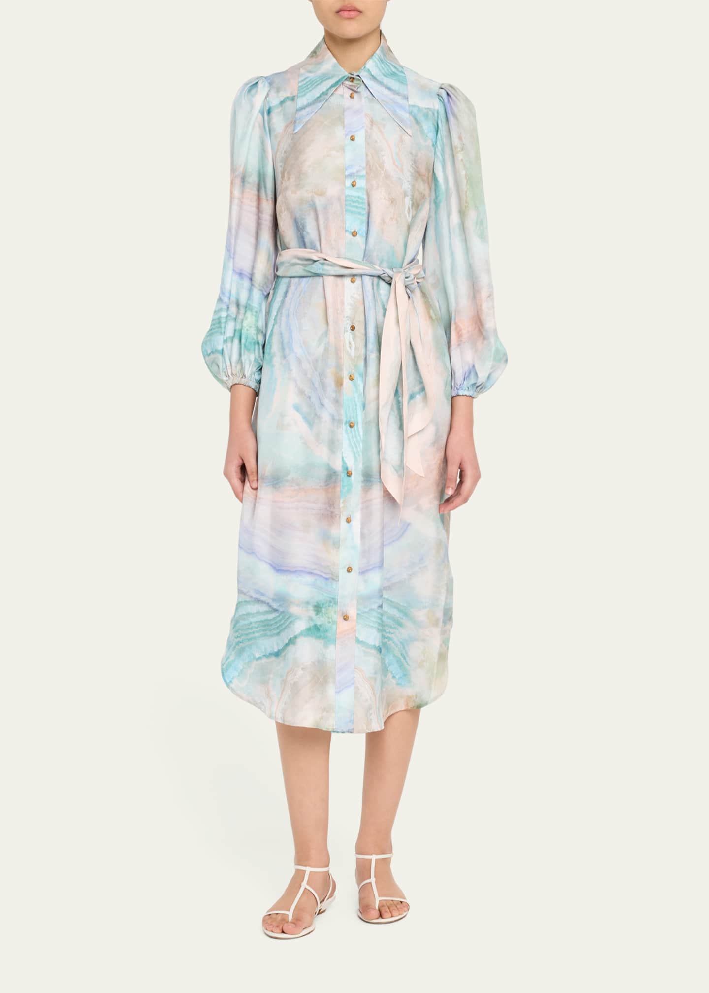 Zimmermann Illuminate Midi Shirtdress Image 2 of 5