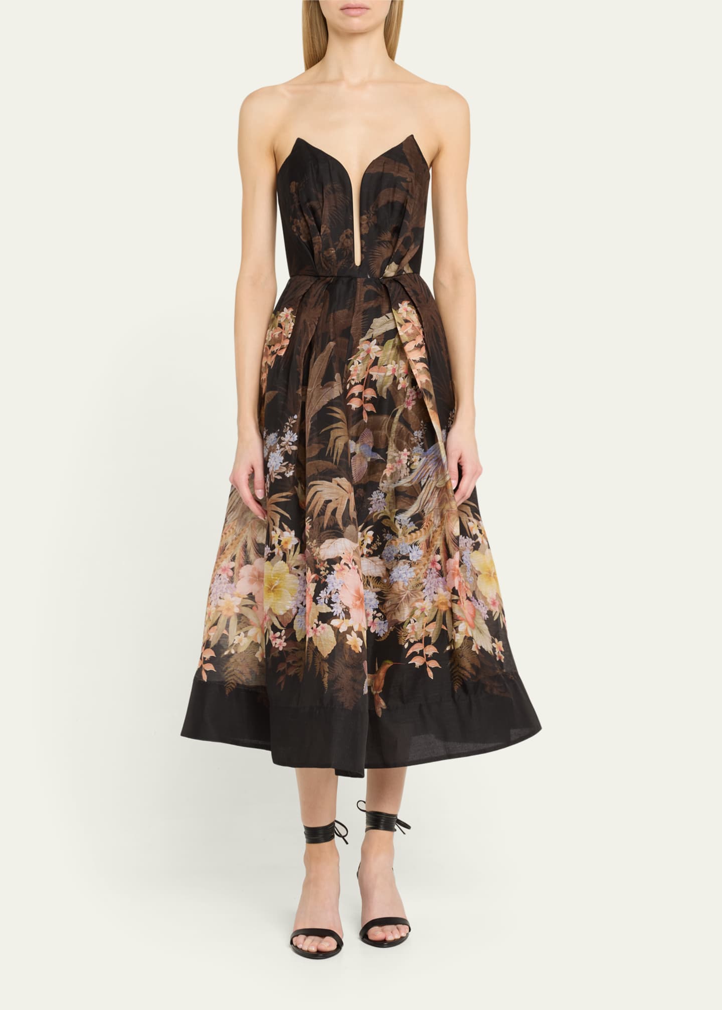 Zimmermann Illuminate Strapless Midi Dress Image 2 of 5