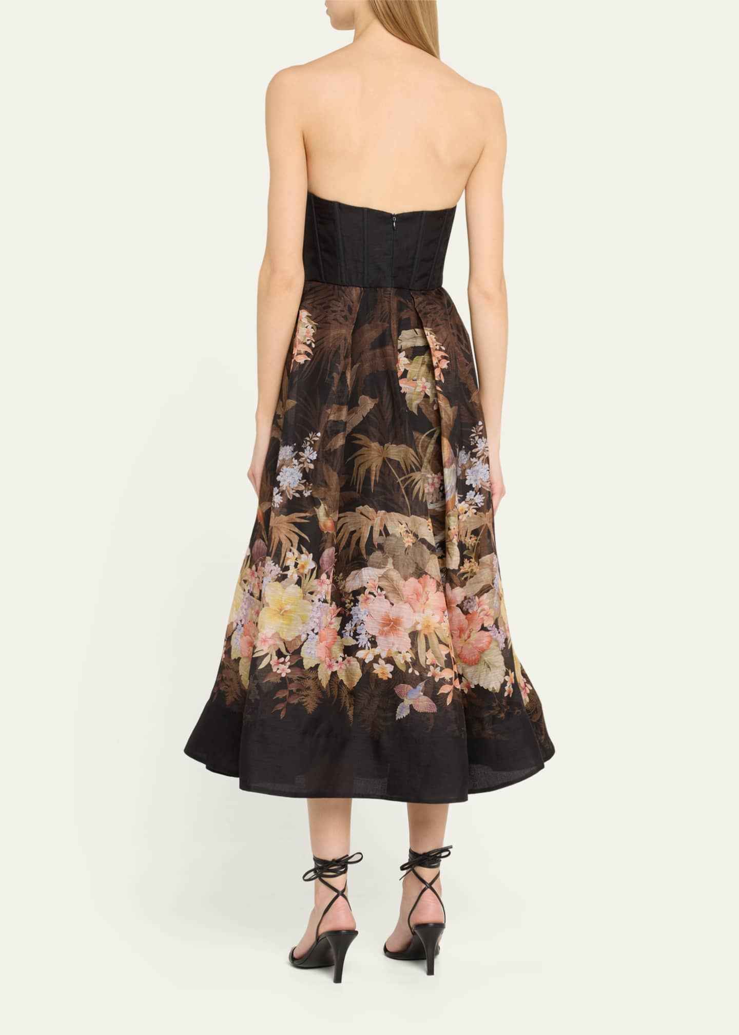 Zimmermann Illuminate Strapless Midi Dress Image 3 of 5