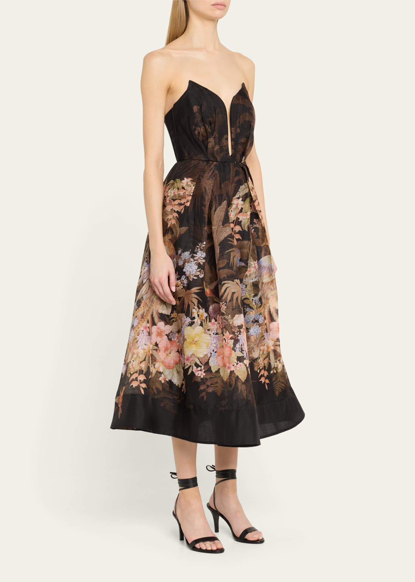 Zimmermann Illuminate Strapless Midi Dress Image 4 of 5