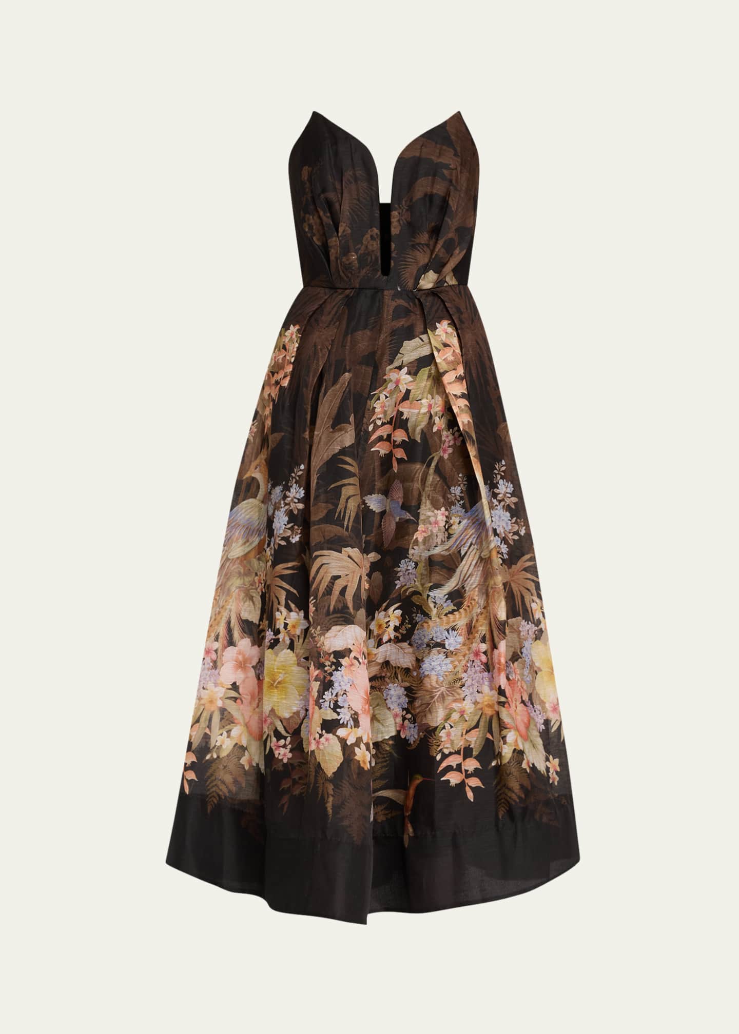 Zimmermann Illuminate Strapless Midi Dress Image 1 of 5