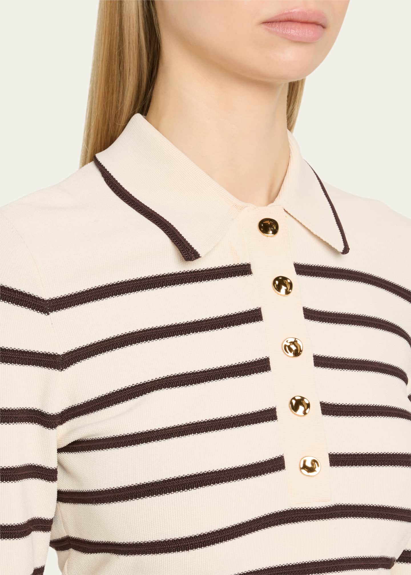 Zimmermann Illuminate Stripe Polo Top Image 5 of 5