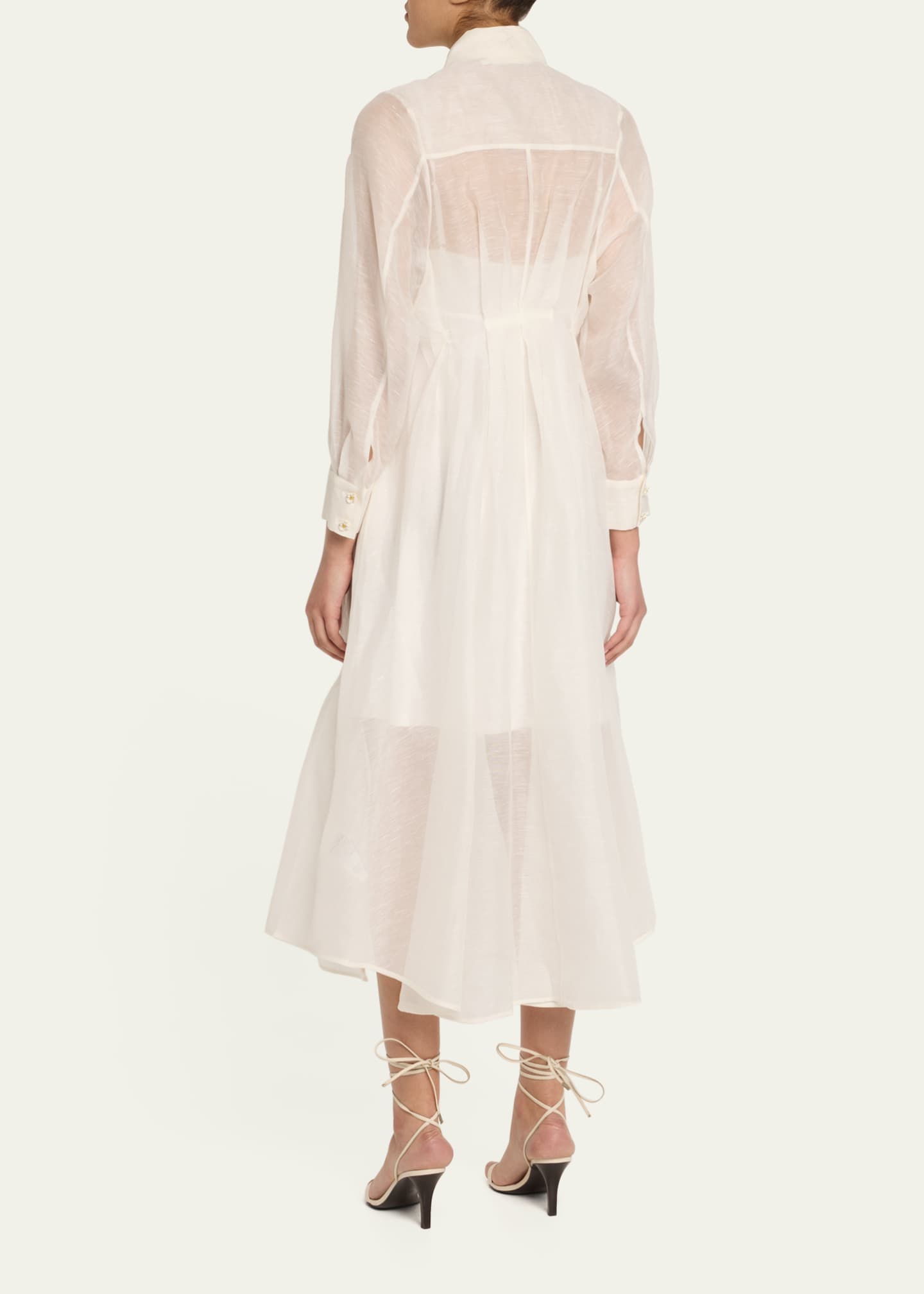 Zimmermann Illuminate Sheer Draped Shirtdress Image 3 of 5