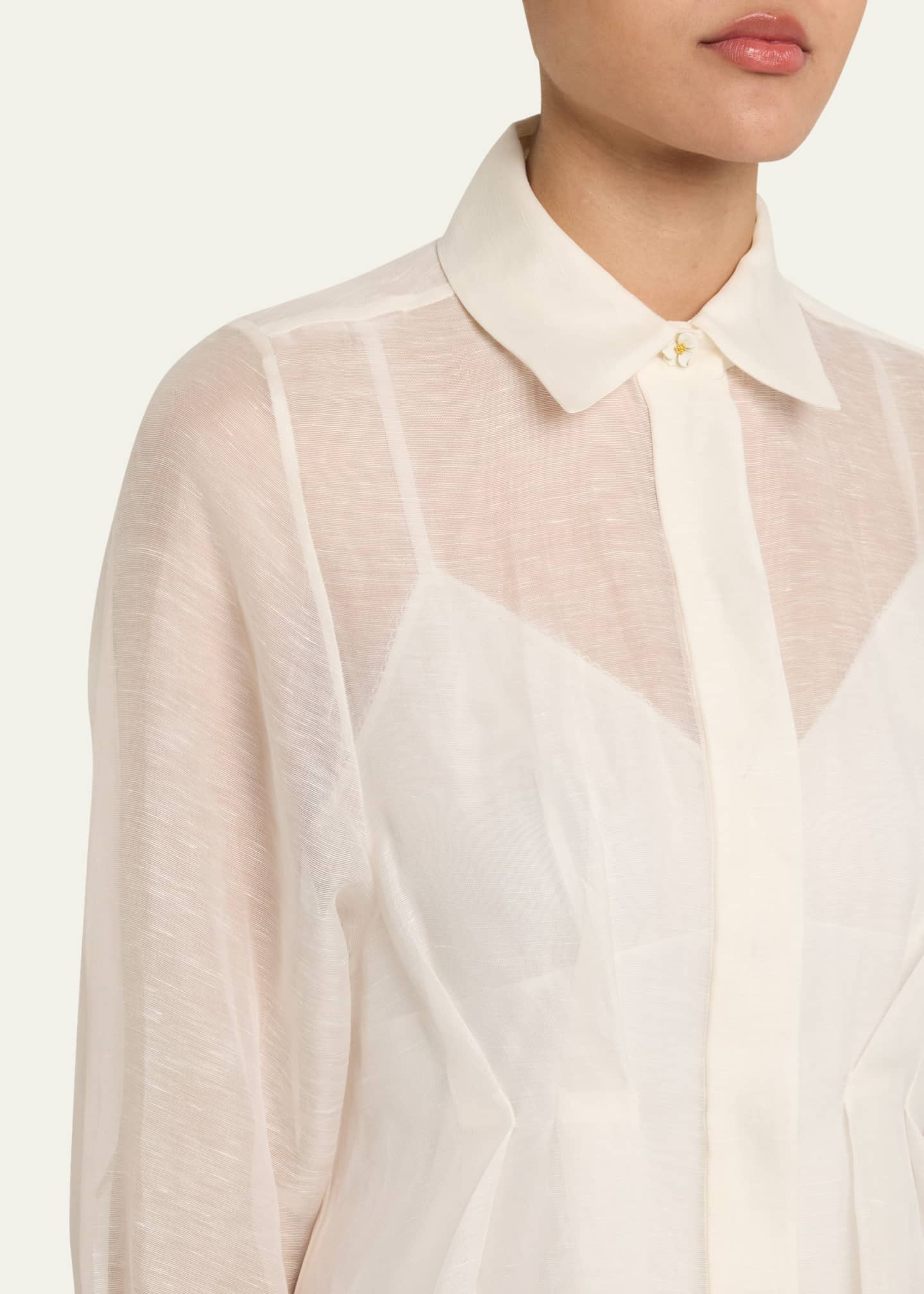 Zimmermann Illuminate Sheer Draped Shirtdress Image 5 of 5