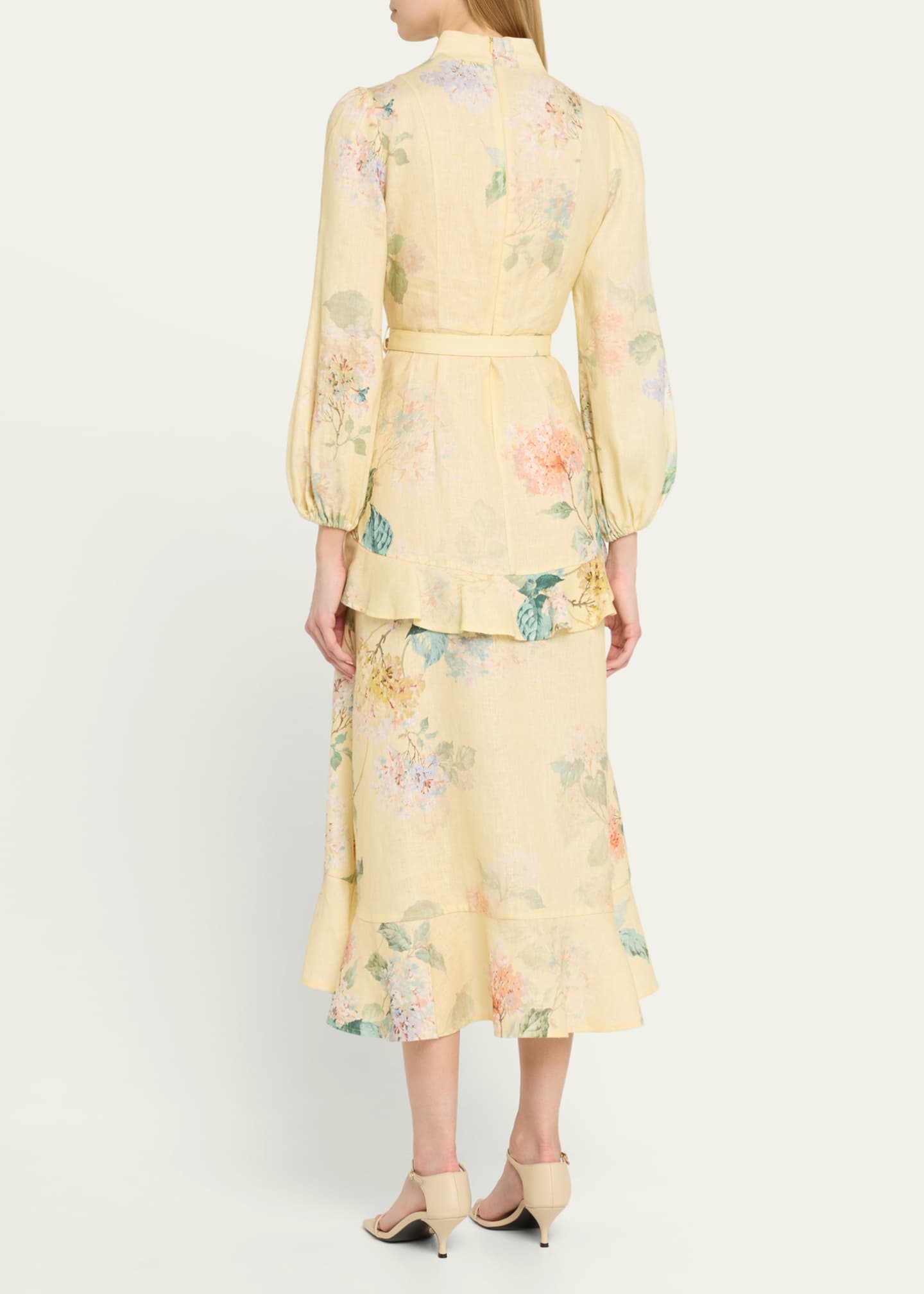 Zimmermann Illuminate Peplum Midi Dress Image 3 of 5