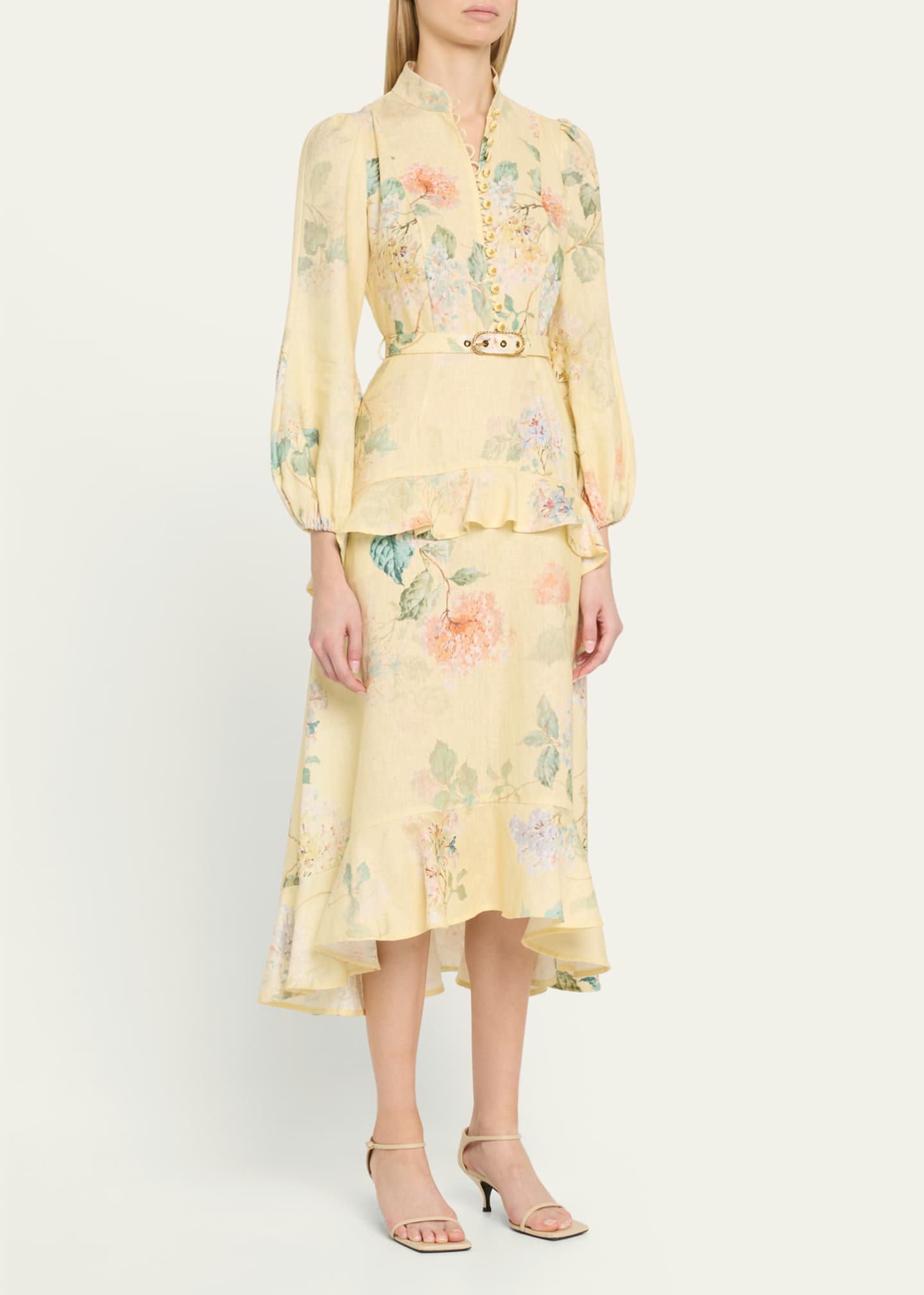Zimmermann Illuminate Peplum Midi Dress Image 4 of 5