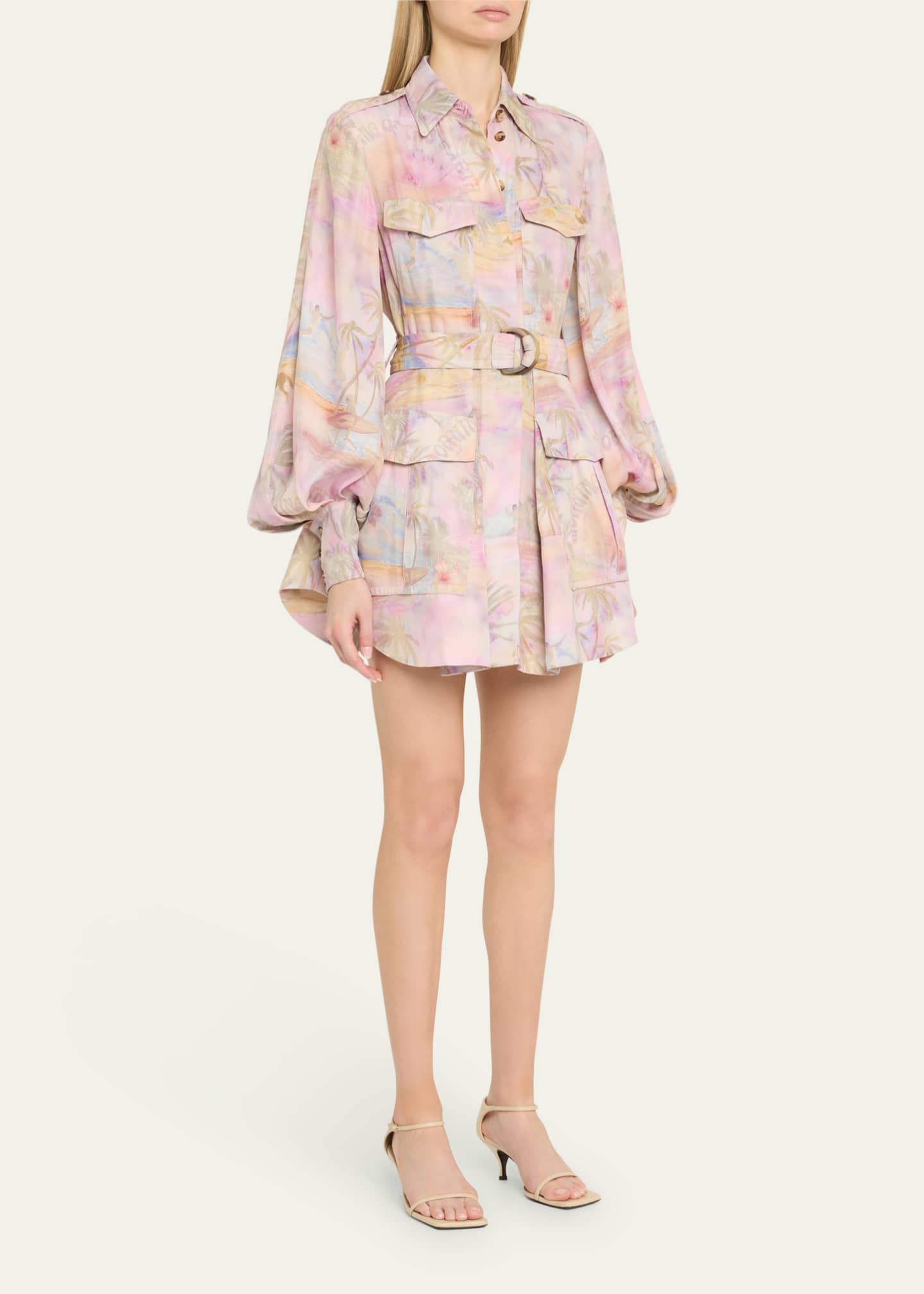 Zimmermann Dawning Cargo Mini Dress Image 4 of 5