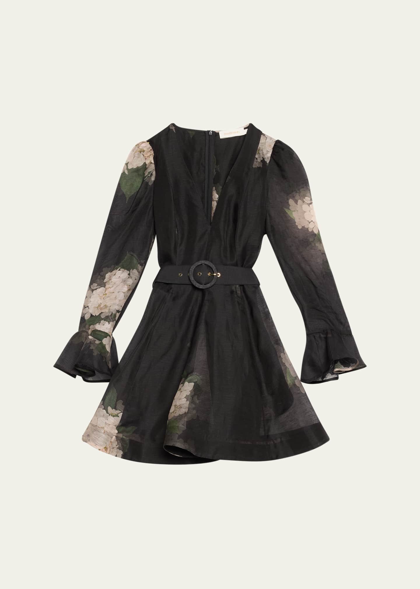 Zimmermann Balance Long-Sleeve Mini Dress Image 1 of 5
