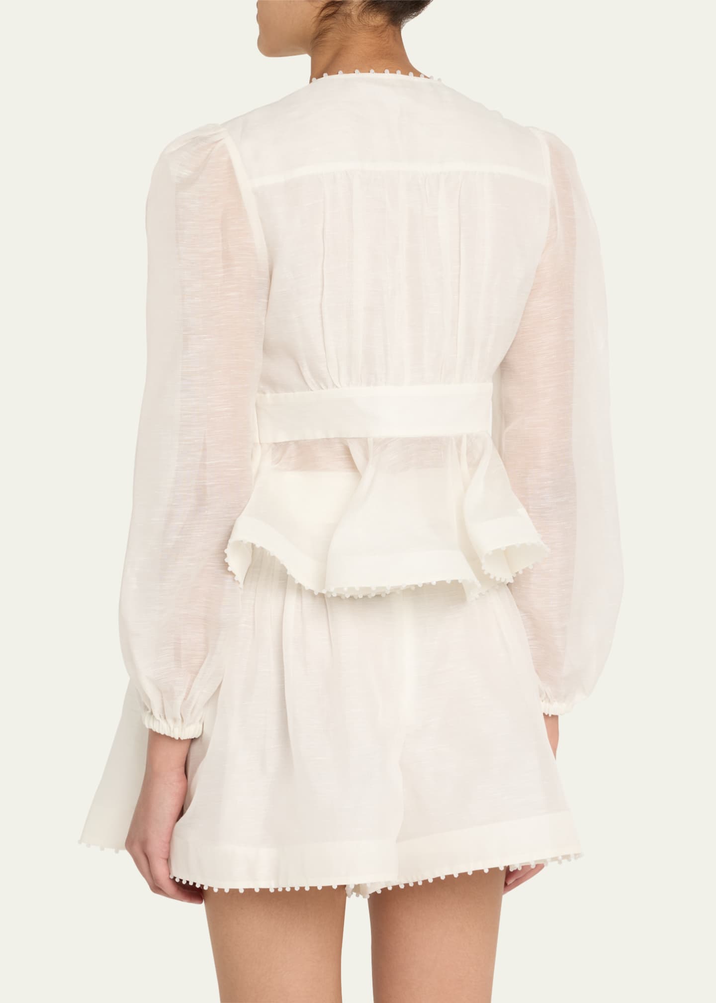 Zimmermann Dawning Beaded V-Neck Blouse Image 3 of 5