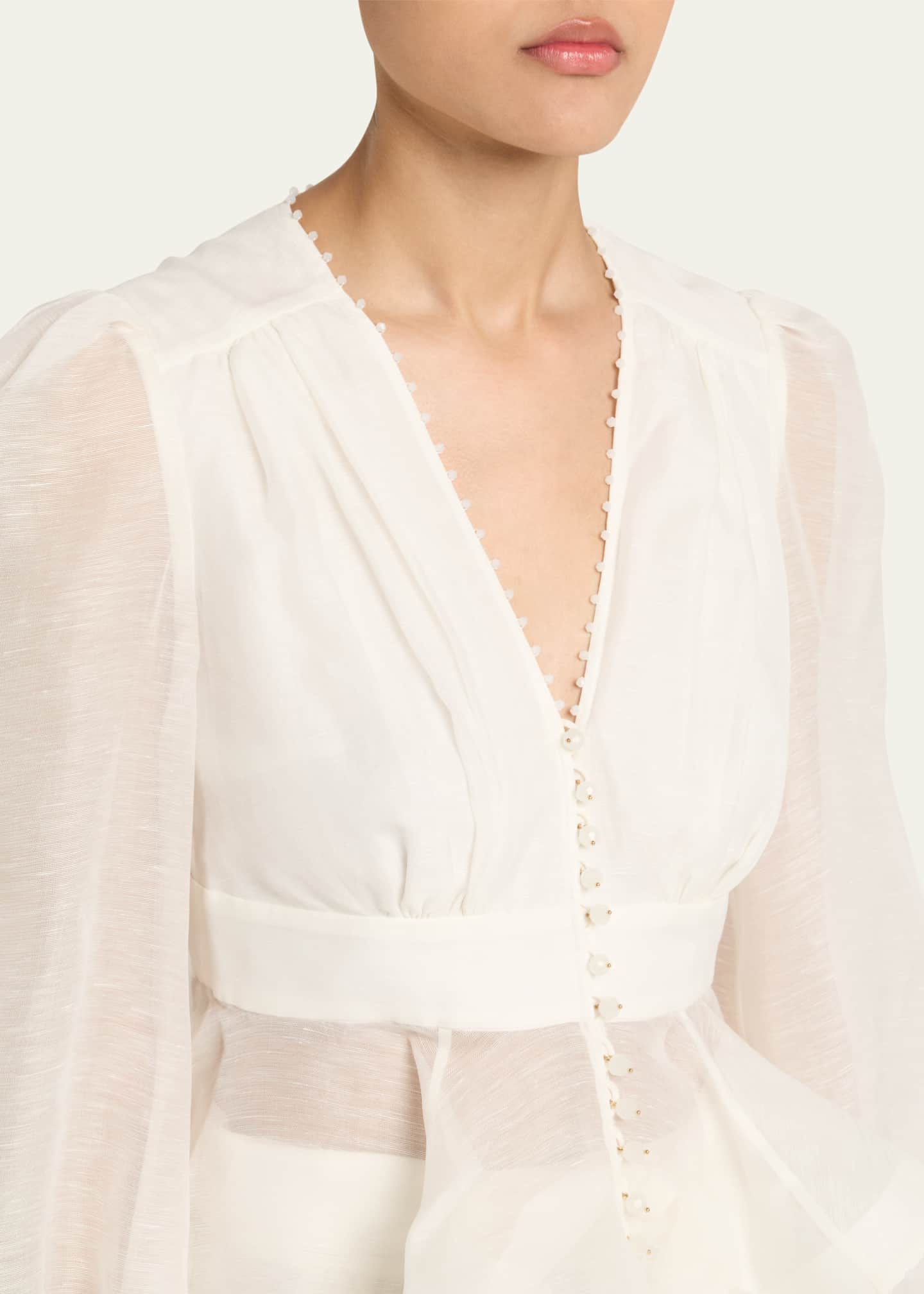 Zimmermann Dawning Beaded V-Neck Blouse Image 5 of 5