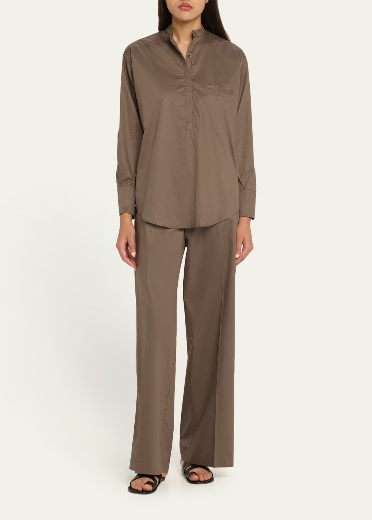 SaSuPhi Baloon Mandarin Cotton Shirt Image 2 of 5