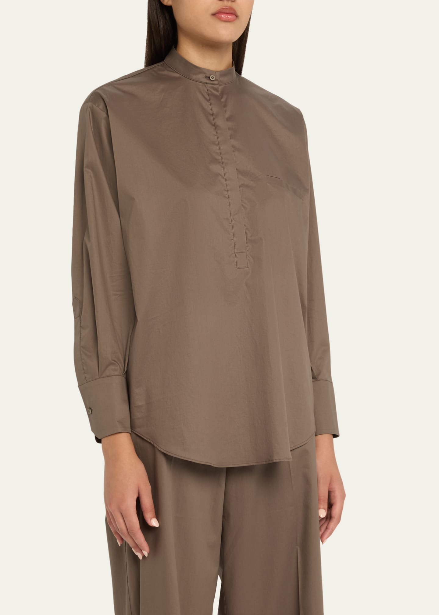 SaSuPhi Baloon Mandarin Cotton Shirt Image 4 of 5