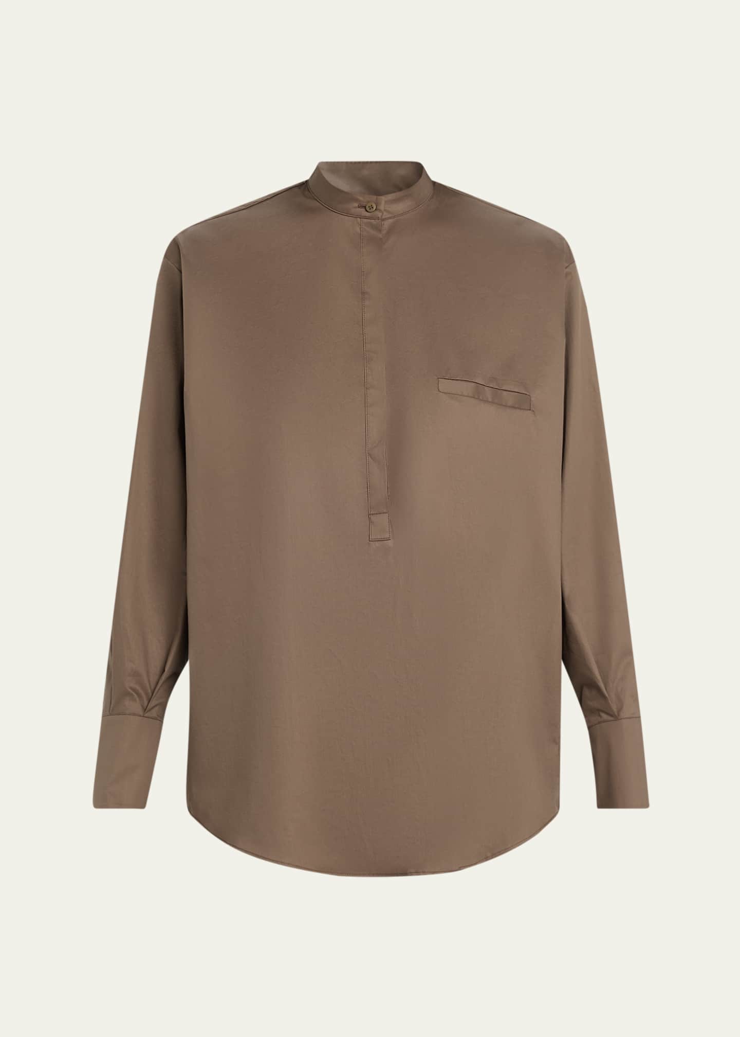 SaSuPhi Baloon Mandarin Cotton Shirt Image 1 of 5