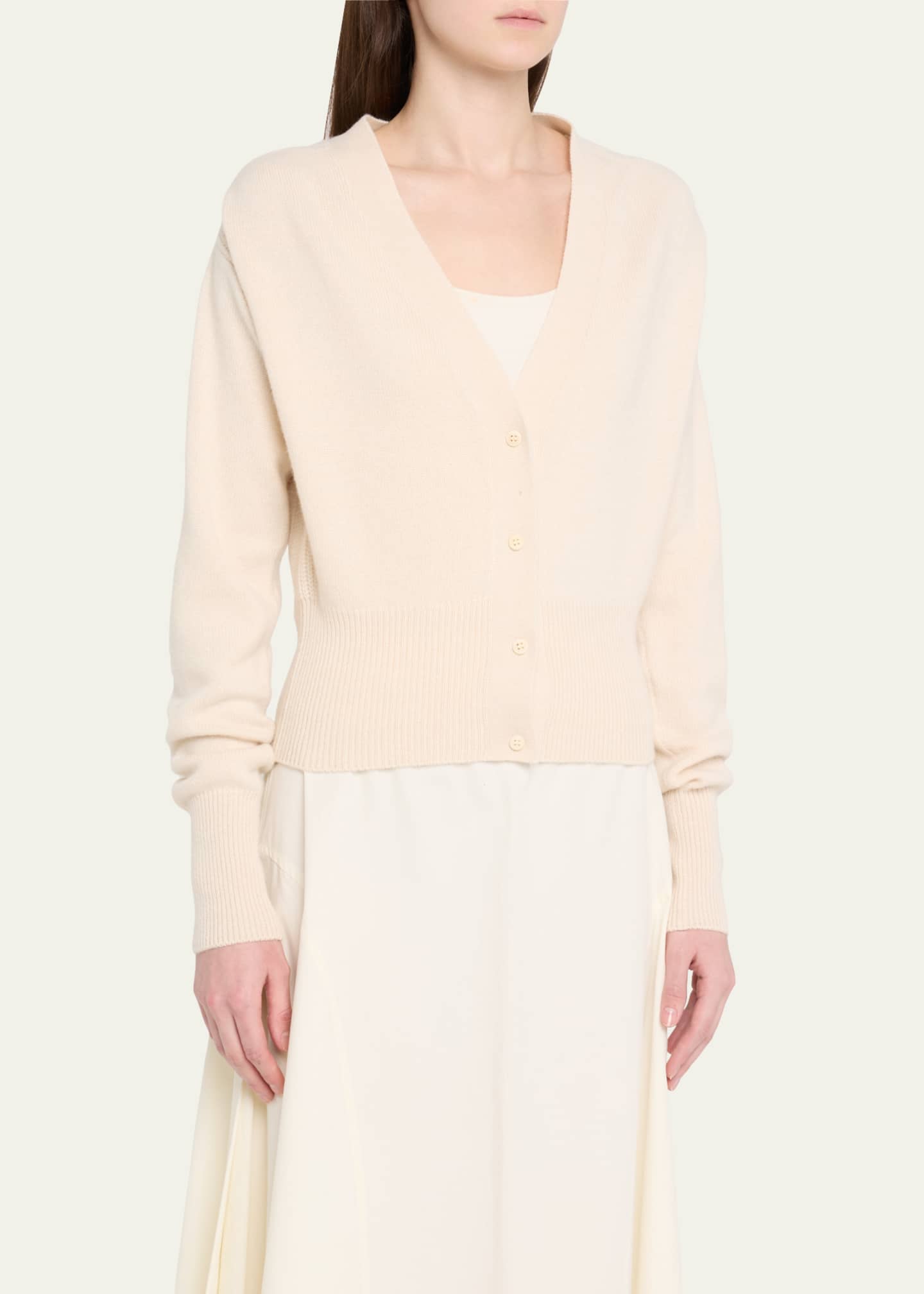 SaSuPhi Tailored V-Neck Cashmere Cardigan Image 4 of 5