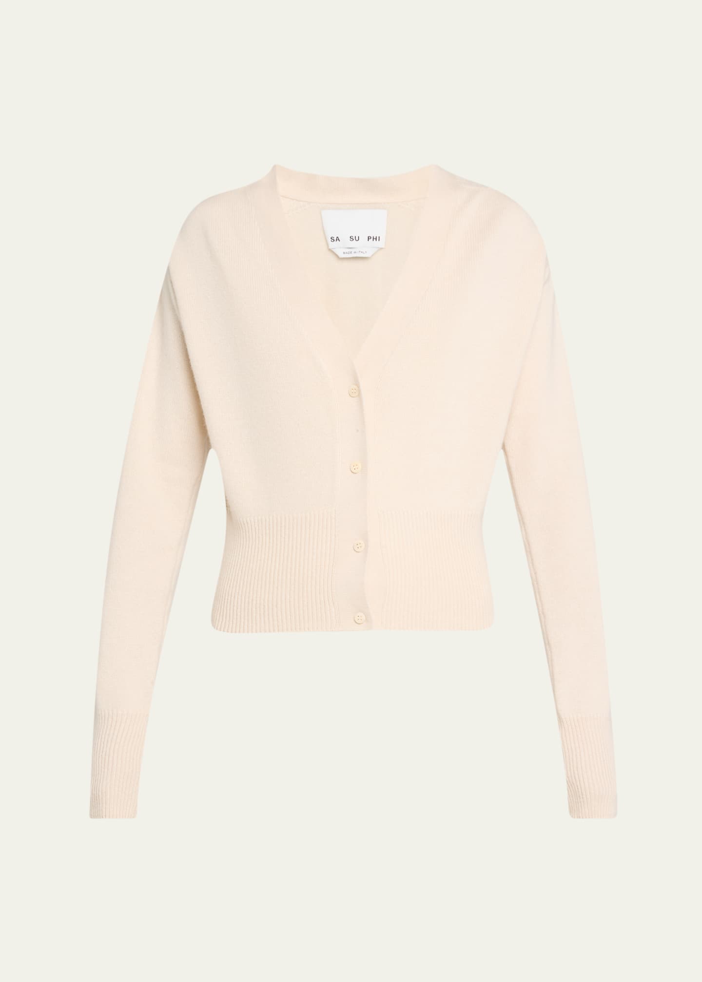 SaSuPhi Tailored V-Neck Cashmere Cardigan Image 1 of 5