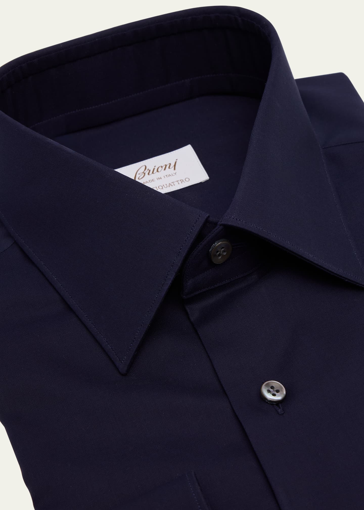Brioni Men's Ventiquattro Cotton Twill Dress Shirt Image 2 of 2