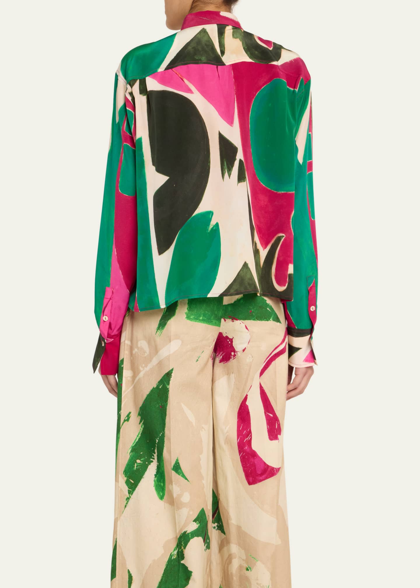 Ulla Johnson UJ x Lee Krasner Study Abstract Ruffle Blouse Image 3 of 5