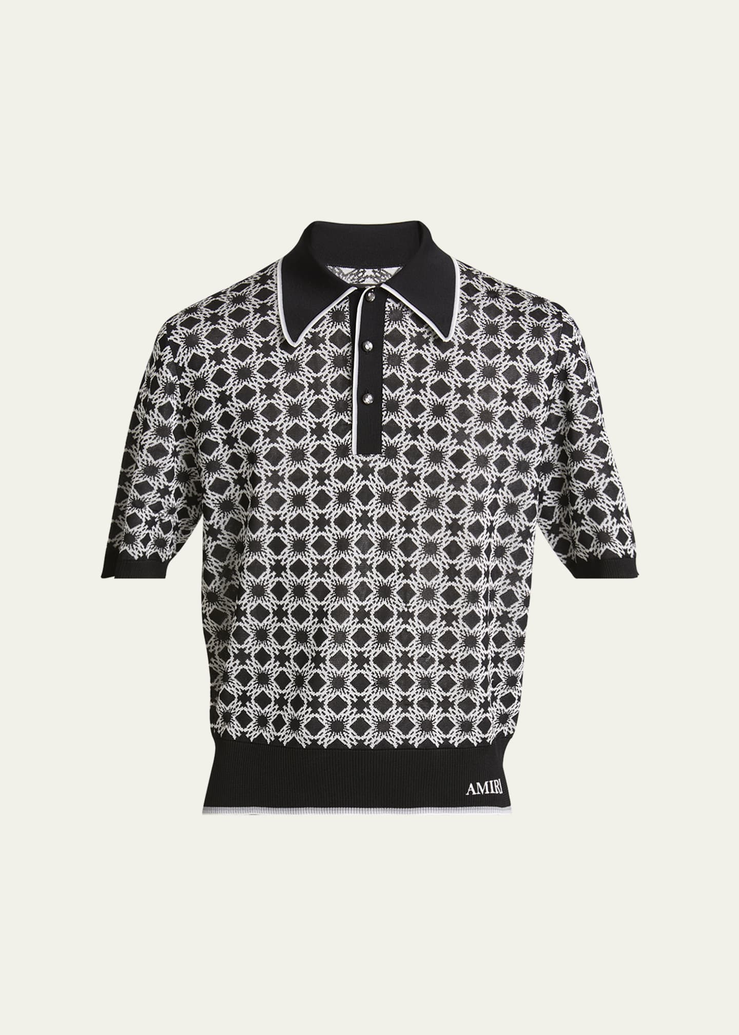美品　25SS AMIRI MA Quad ニットポロシャツ　¥174500 Amiri Men's MA Quad Polo Shirt - Bergdorf Goodman