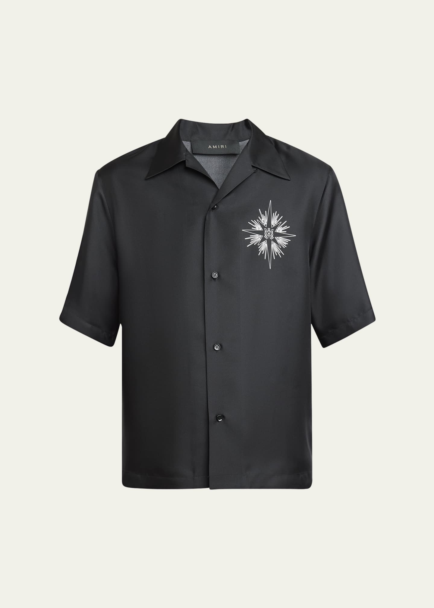 【関税込み】AMIRI ブルー Starburst キャンプシャツ Amiri Men's Starburst Satin Camp Shirt - Bergdorf Goodman