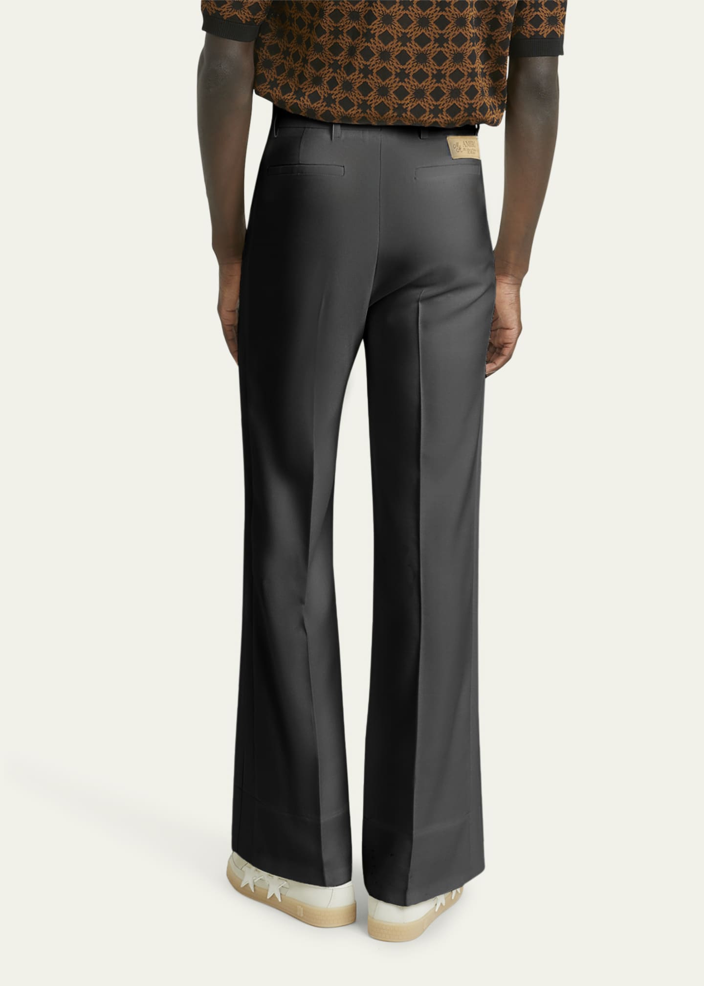Amiri Men's Creased Wool Flare Pants Image 3 of 5