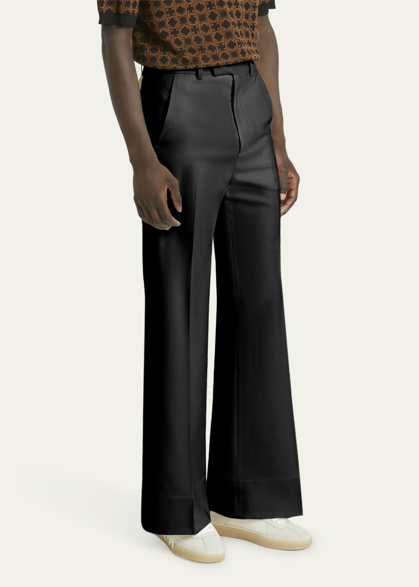 Amiri Men's Creased Wool Flare Pants Image 4 of 5