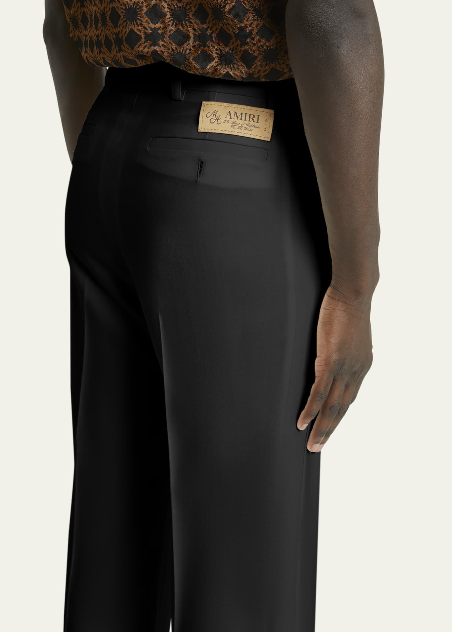 Amiri Men's Creased Wool Flare Pants Image 5 of 5