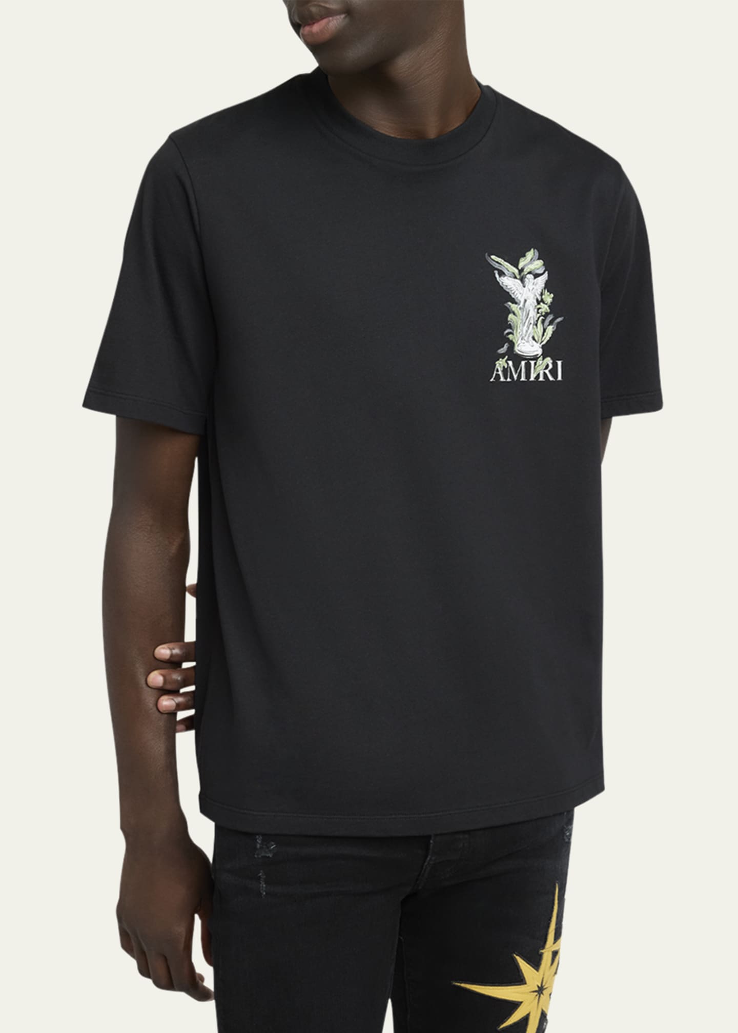 24AW new/AMIRI ガーデンロゴTシャツ T-Shirt Black Amiri Men's Garden Logo T-Shirt - Bergdorf Goodman